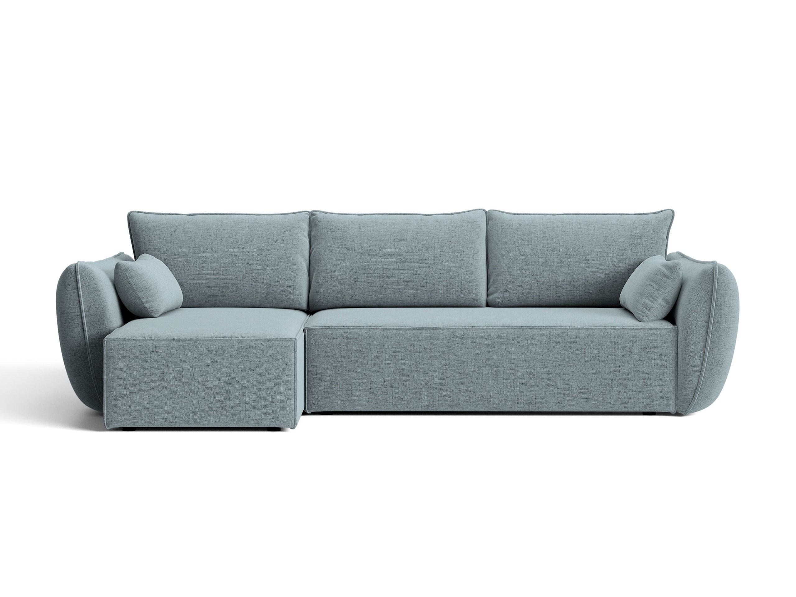 Micadoni Kaelle rozkladacia rohová sedačka 262 × 168 cm - Štrukturovaná látka Moly (Mol74) - Svetlomodrá - Ľavé prevedenie