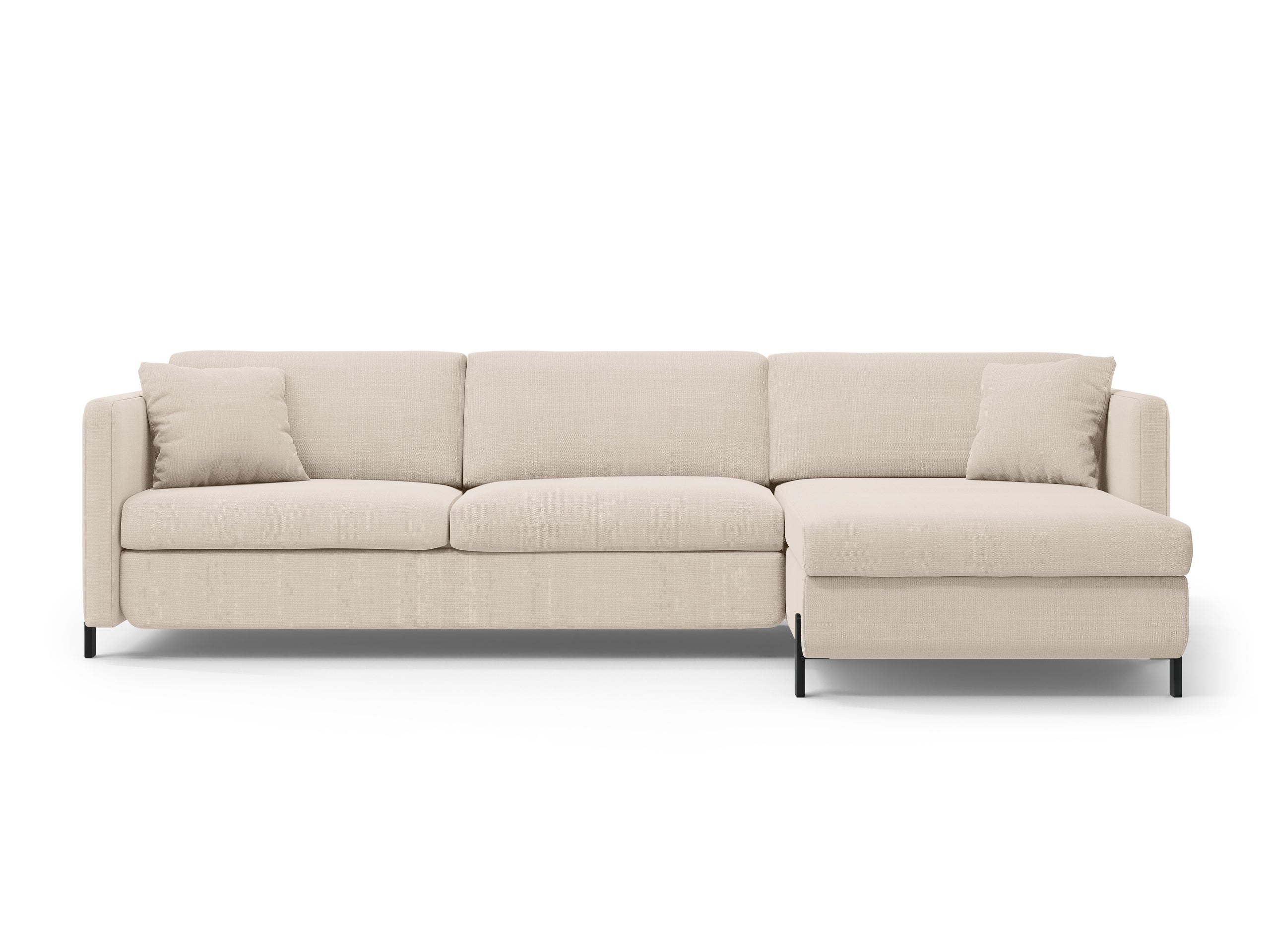 Micadoni Gloria rozkladacia rohová sedačka 266 × 170 cm - Štrukturovaná látka Bjorn (Bjo24) - Béžová - Pravé prevedenie