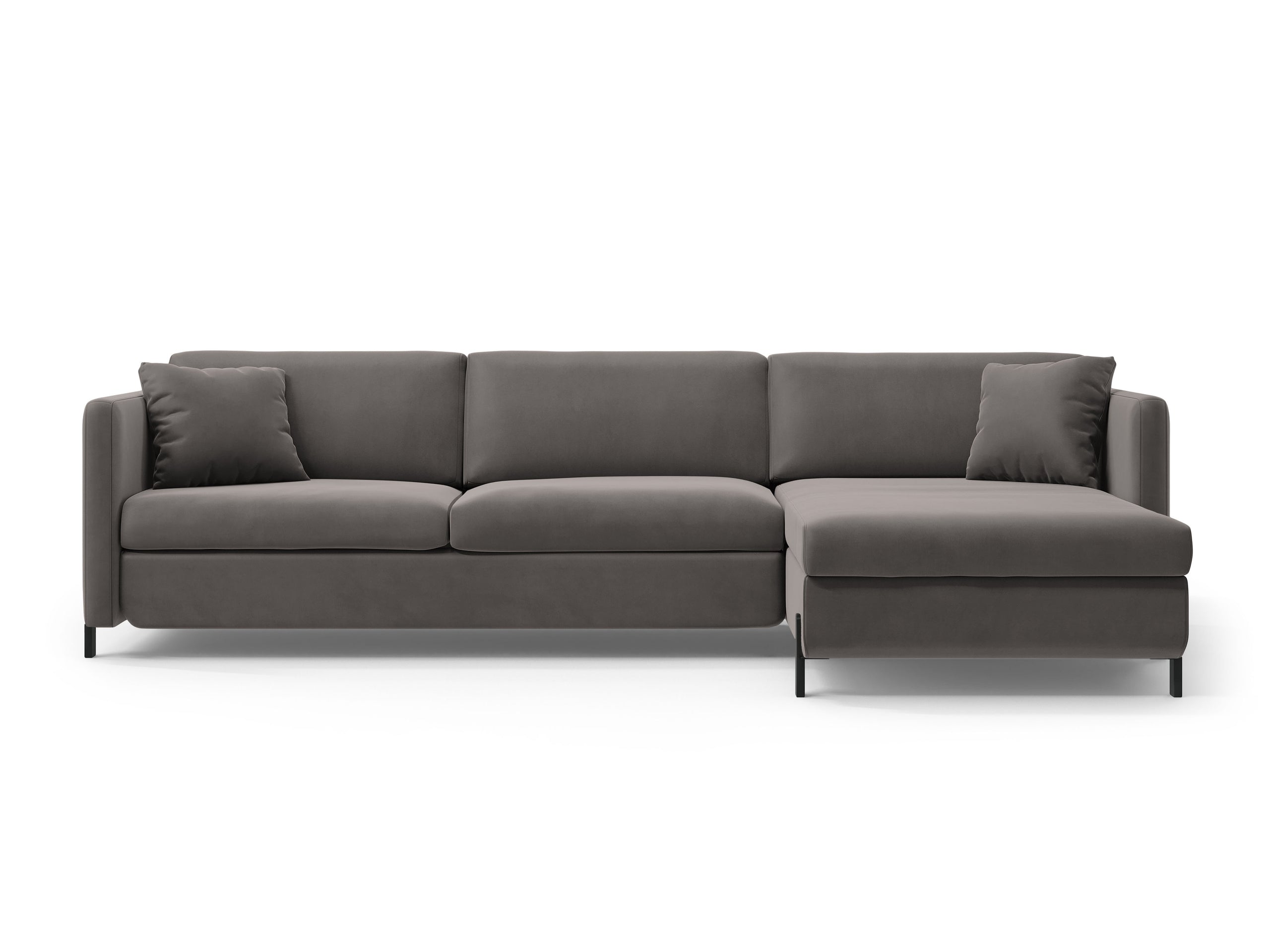 Micadoni Gloria rozkladacia rohová sedačka 266 × 170 cm - Zamat Salvador (Sal17) - Sivá - Pravé prevedenie
