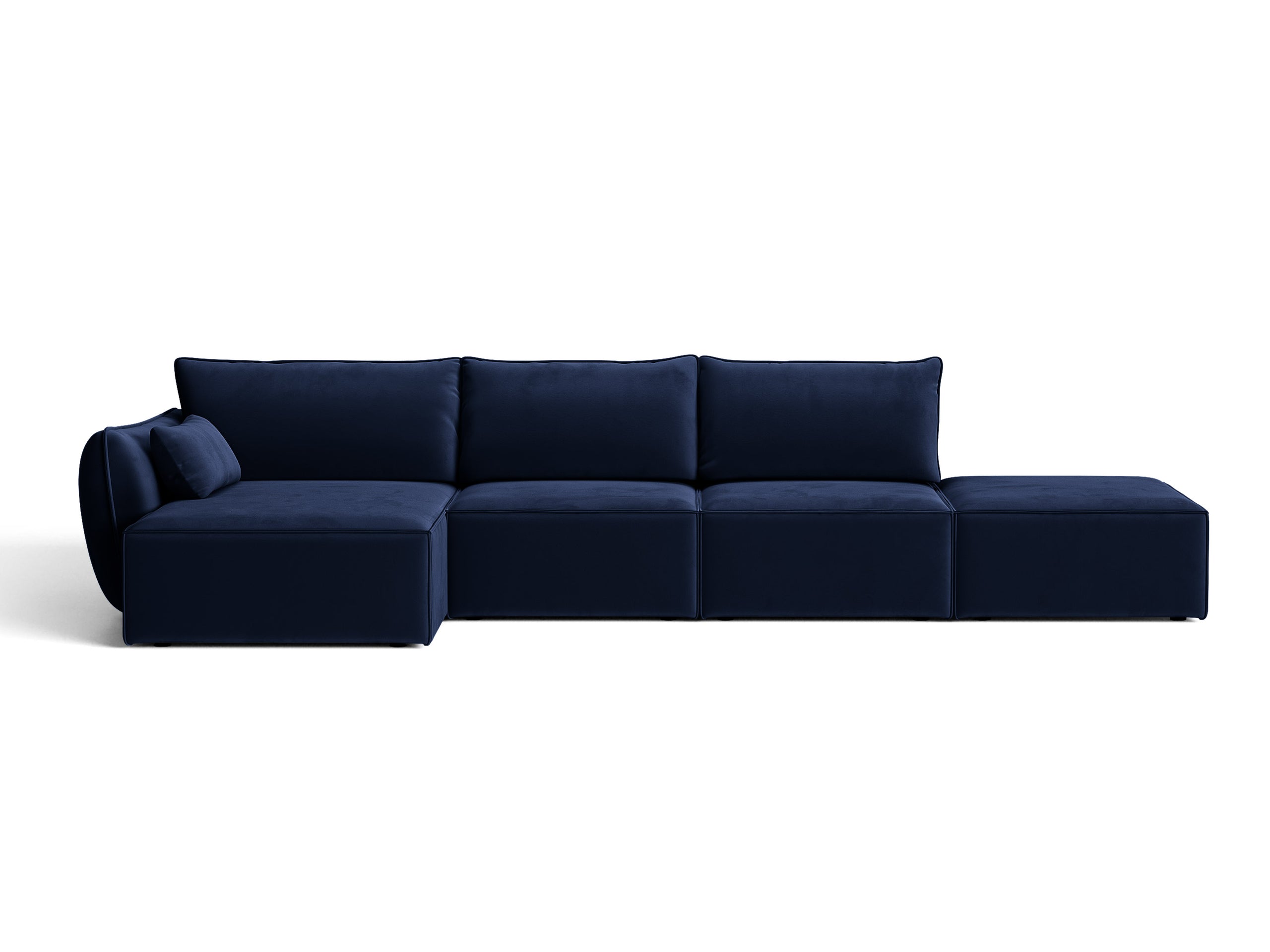 Micadoni Kaelle rohová sedačka 364 × 171 cm - Zamat Bluvel (Blu86) - Kráľovská modrá - Ľavé prevedenie
