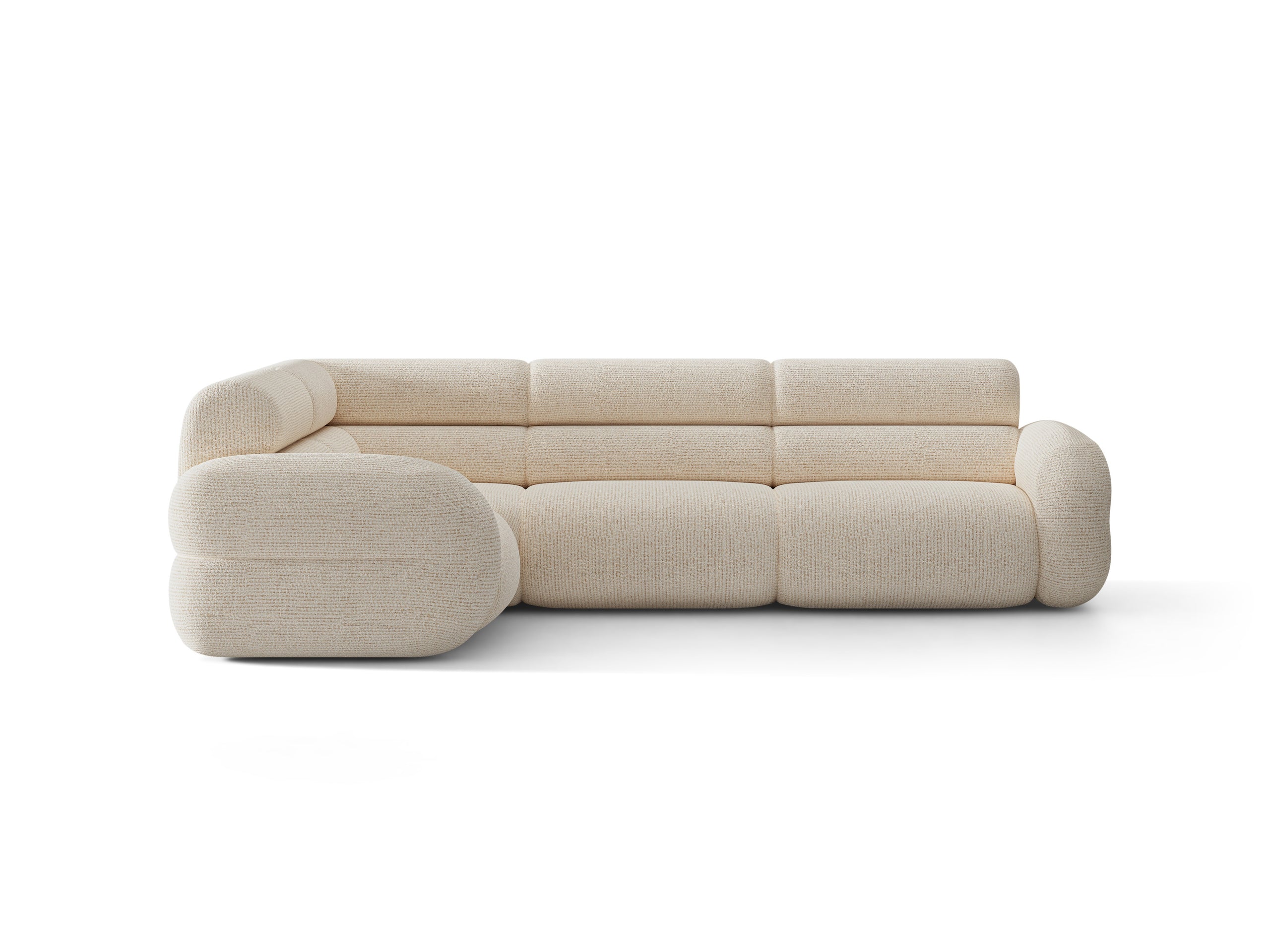 Micadoni Neo rohová sedačka 295 × 210 cm - Ženilka SILENCIO (Sil06) - Svetlobéžová - Ľavé prevedenie