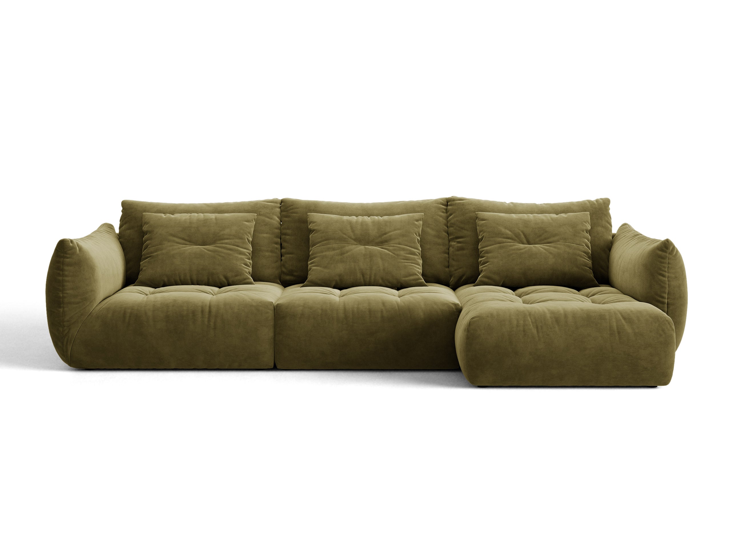 Micadoni Bloom rohová sedačka 327 × 152 cm - Zamat Casino (Casfor) - Svetlozelená - Pravé prevedenie