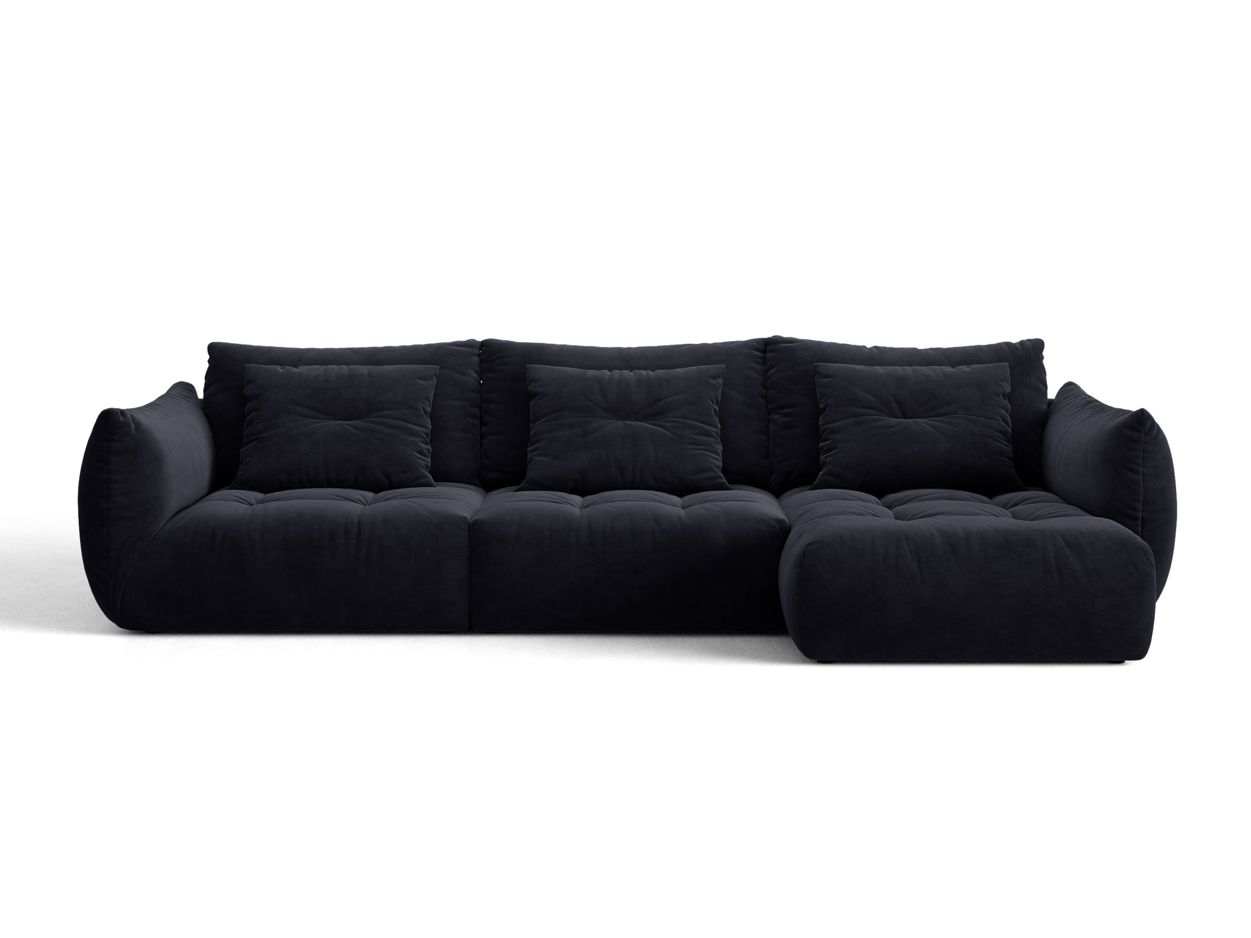 Micadoni Bloom rohová sedačka 327 × 152 cm - Zamat Casino (Casdabl) - Pastelová modrá - Pravé prevedenie