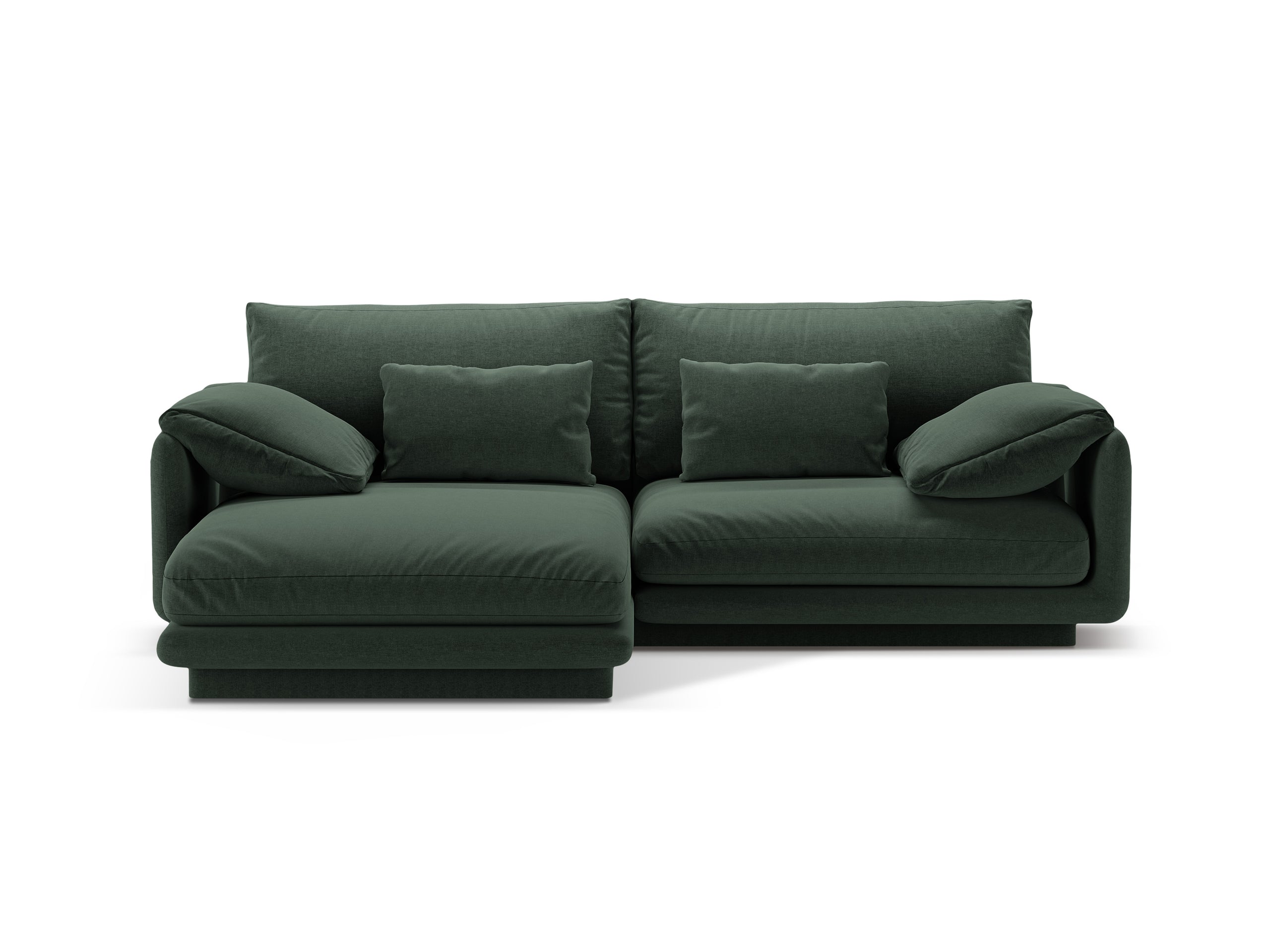 Micadoni Torino rohová sedačka 220 × 170 cm - Štrukturovaná látka Wind (Win75) - Machovozelená - Ľavé prevedenie