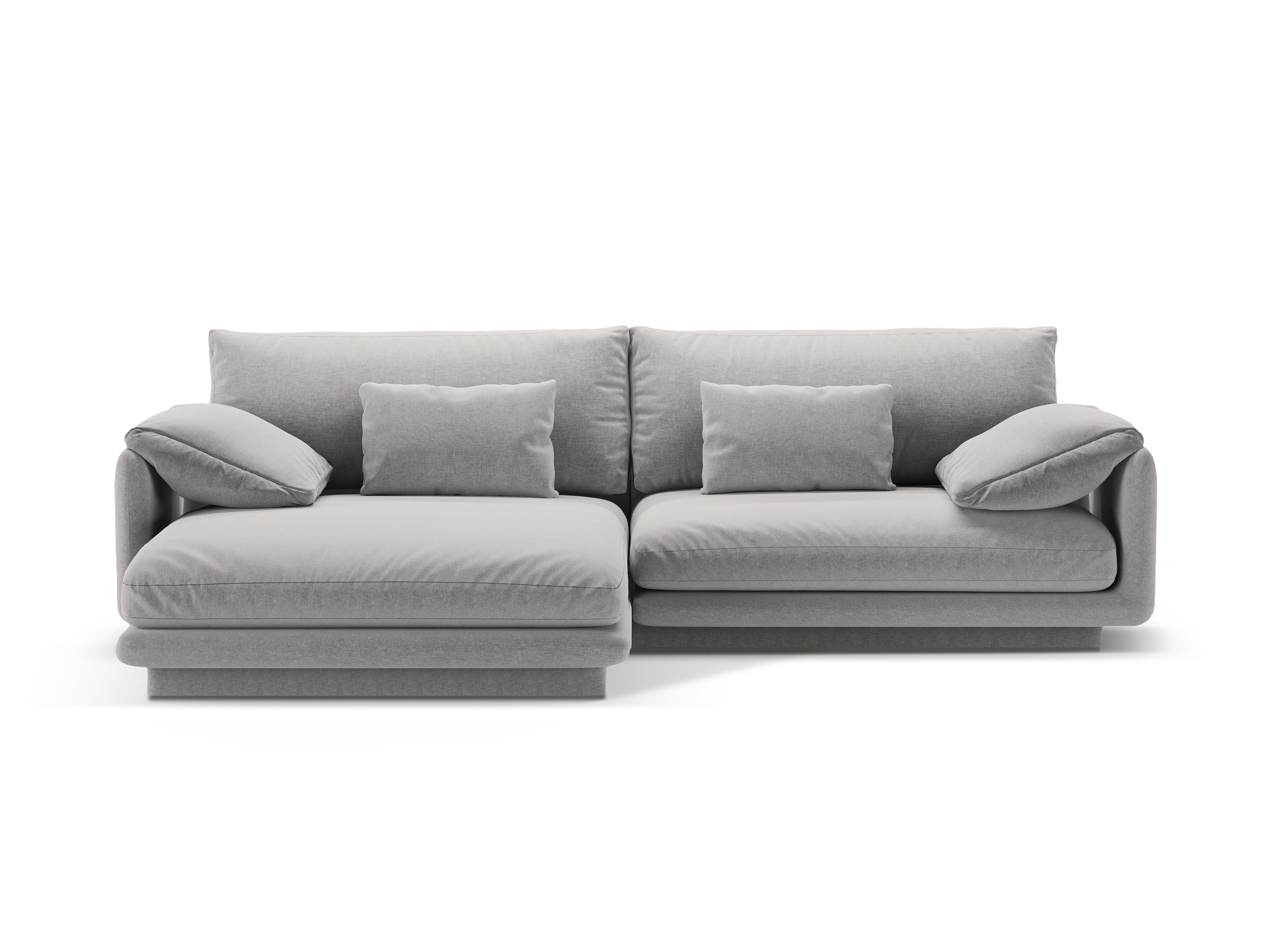 Micadoni Torino rohová sedačka 250 × 170 cm - Štrukturovaná látka Wind (Win84) - Svetlosivá - Ľavé prevedenie