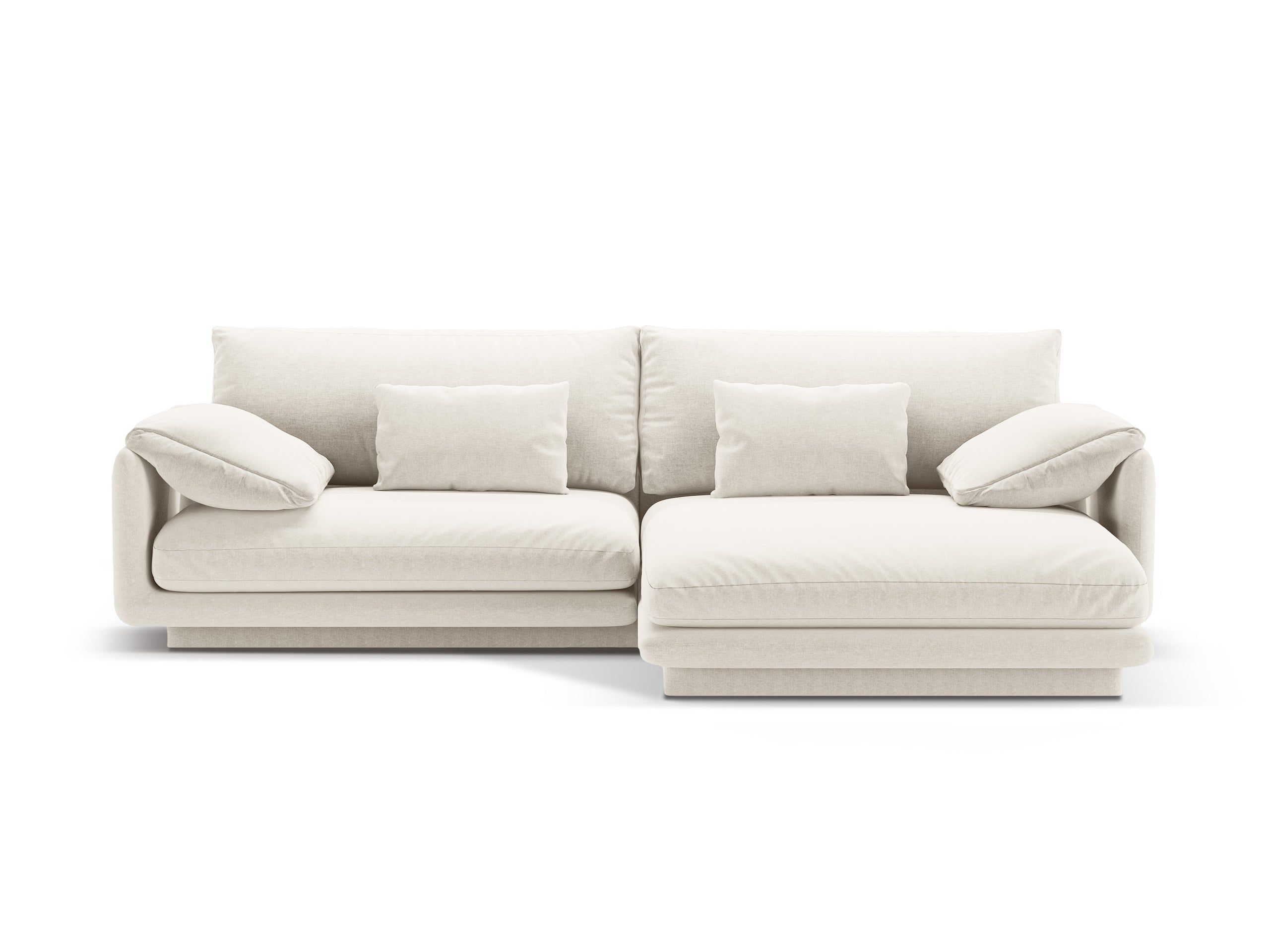 Micadoni Torino rohová sedačka 250 × 170 cm - Štrukturovaná látka Wind (Win02) - Slonovinová - Pravé prevedenie