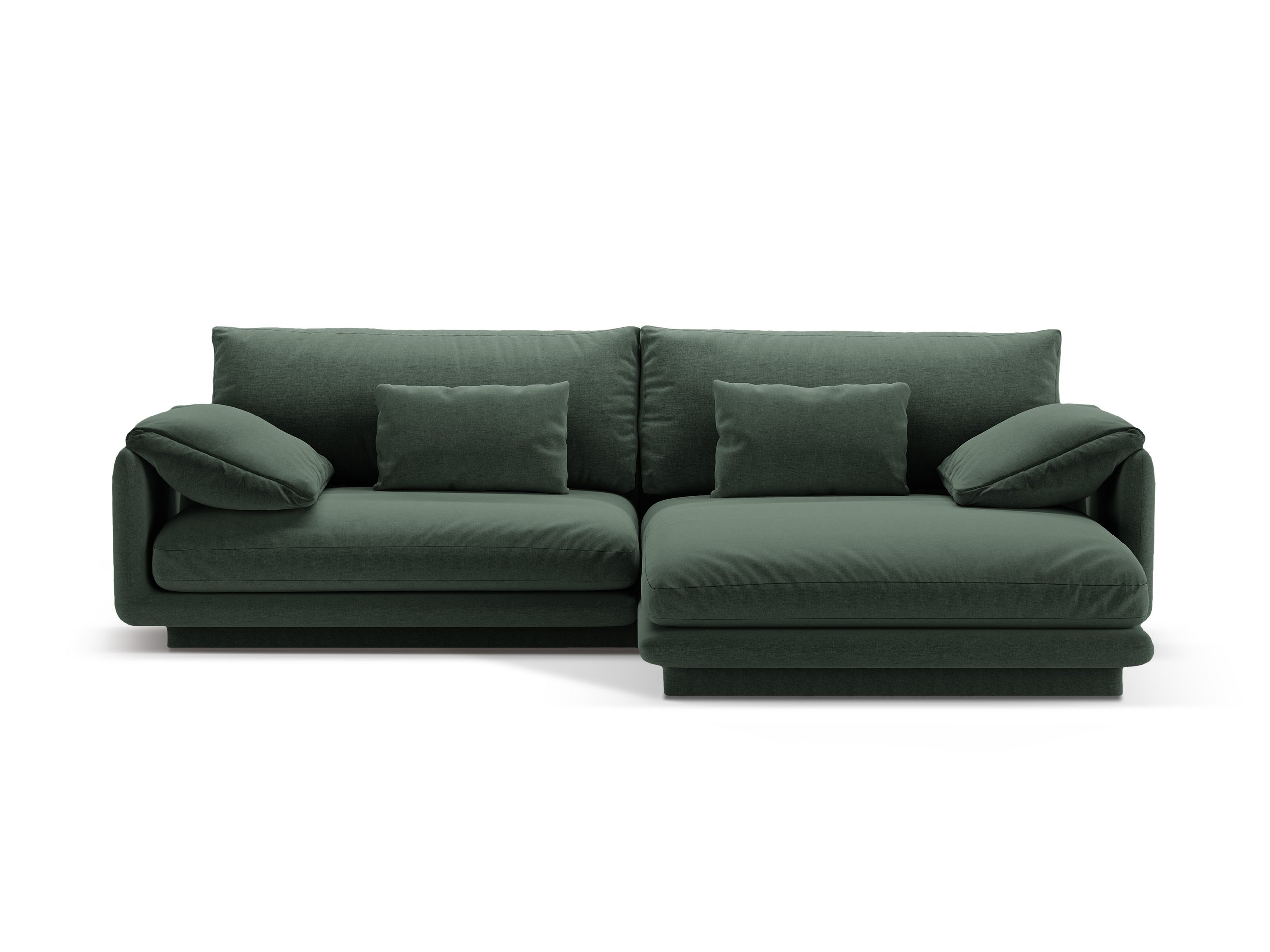 Micadoni Torino rohová sedačka 250 × 170 cm - Štrukturovaná látka Wind (Win75) - Machovozelená - Pravé prevedenie