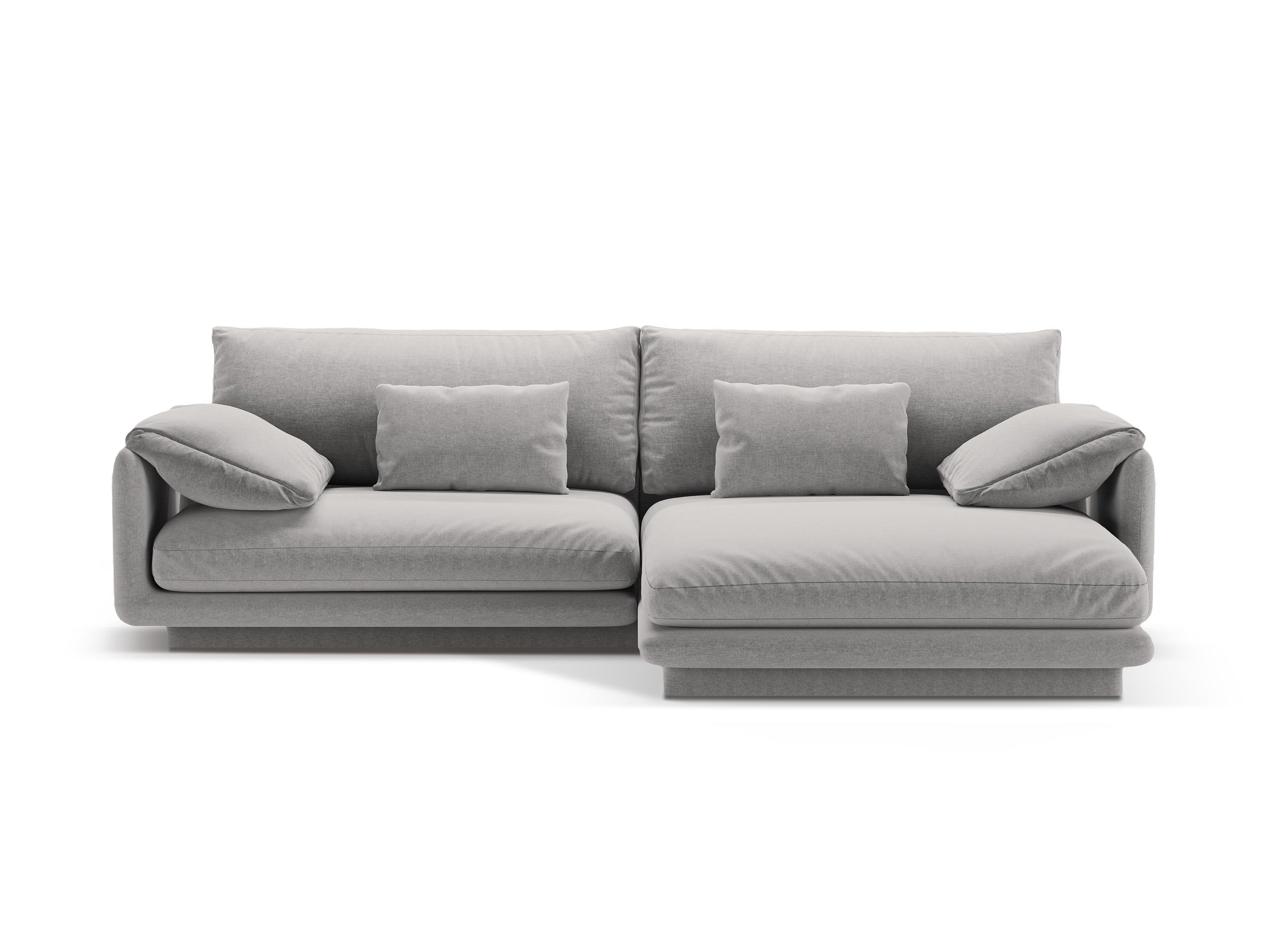 Micadoni Torino rohová sedačka 250 × 170 cm - Štrukturovaná látka Wind (Win84) - Svetlosivá - Pravé prevedenie