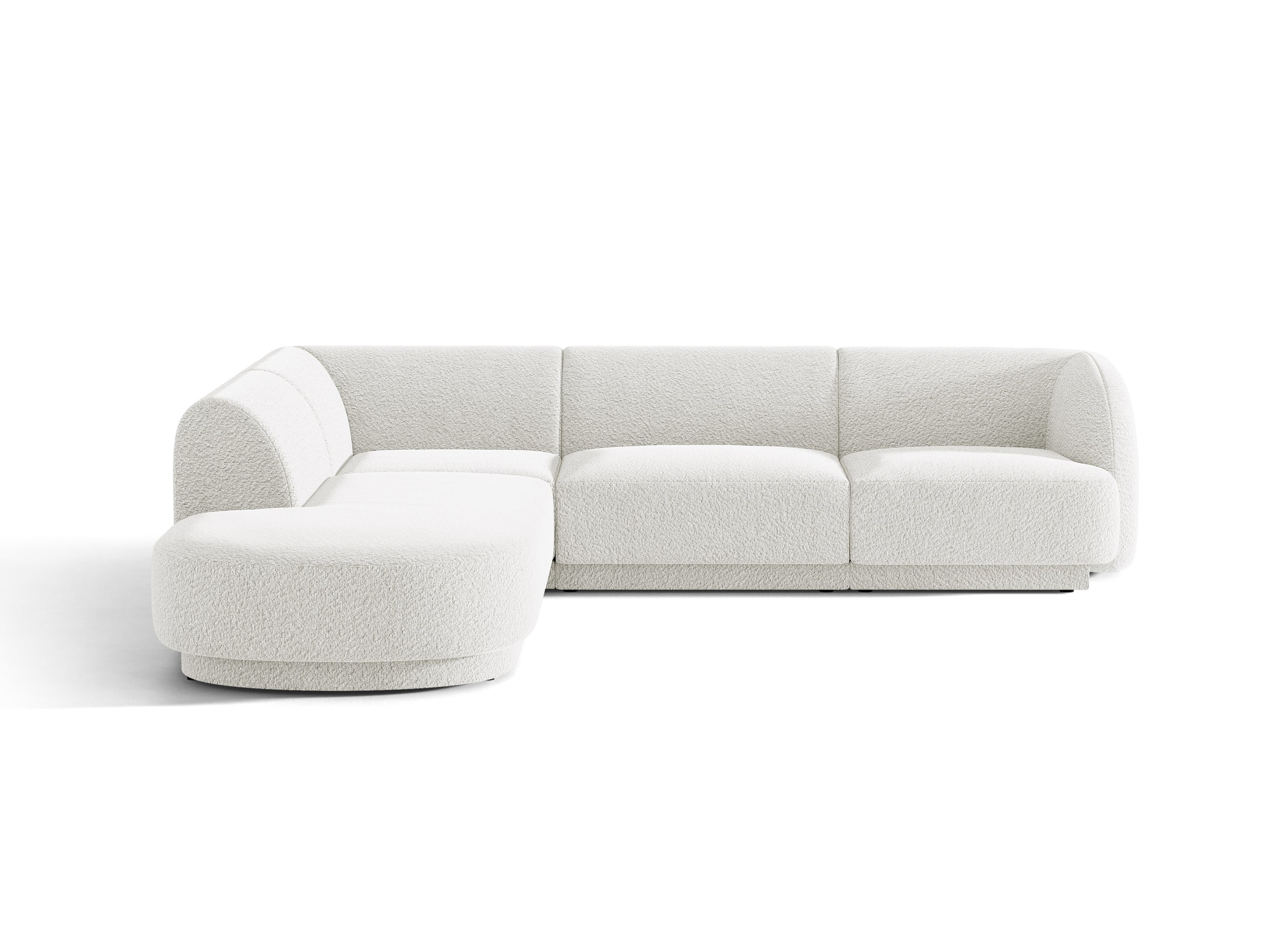 Micadoni Miley rohová sedačka 255 × 248 cm - Buklé Baloo (Bal2073) - Biela - Ľavé prevedenie