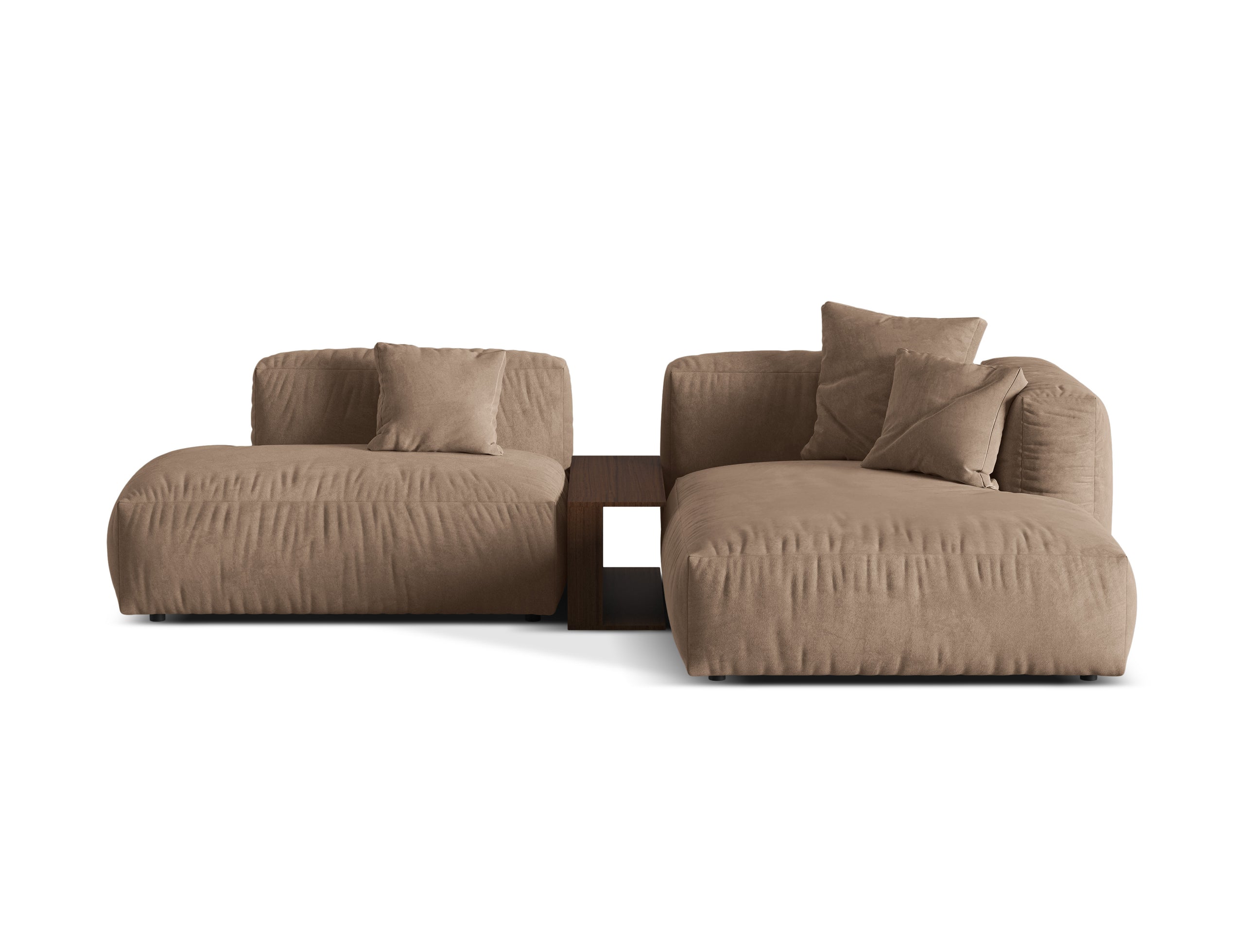 Micadoni Martina rohová sedačka 285 × 176 cm - Zamat Vogue (Vog3) - Tmavobéžová - Pravé prevedenie
