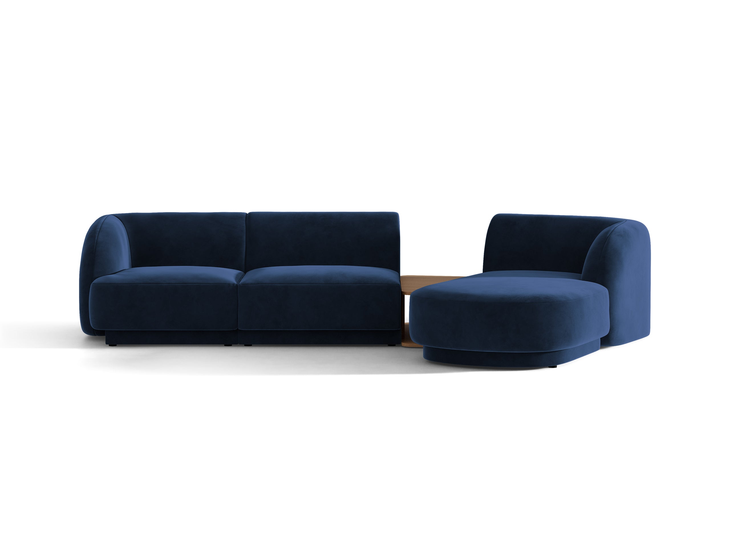 Micadoni Miley modul sedačky s podrúčkou 303 × 178 cm - Zamat Bluvel (Blu86) - Kráľovská modrá - Pravé prevedenie