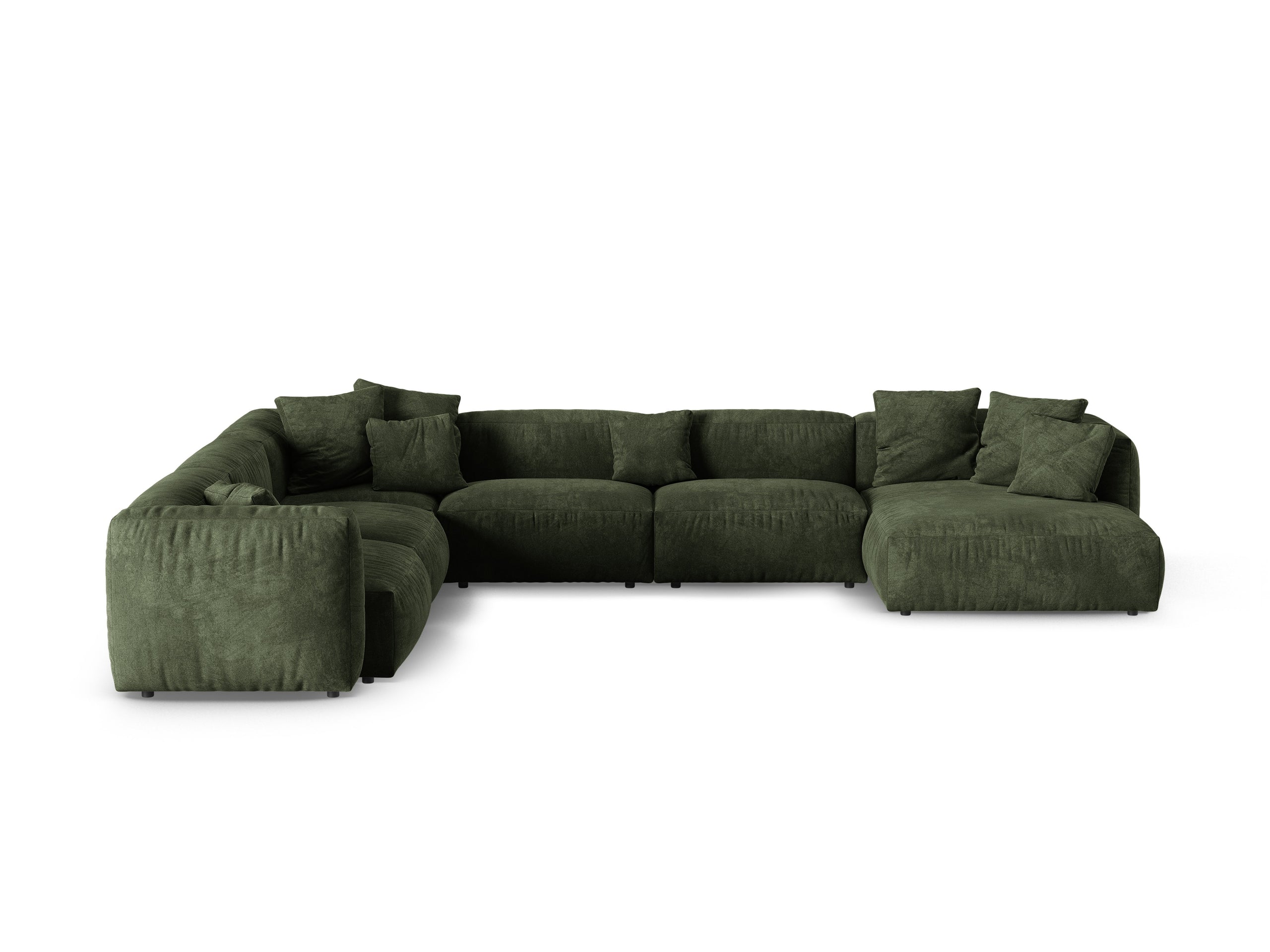 Micadoni Martina rohová sedačka - Zamat Vogue (Vog11) - Zelená - Nohy: Čierny plast - Ľavé prevedenie - Variant 90 cm