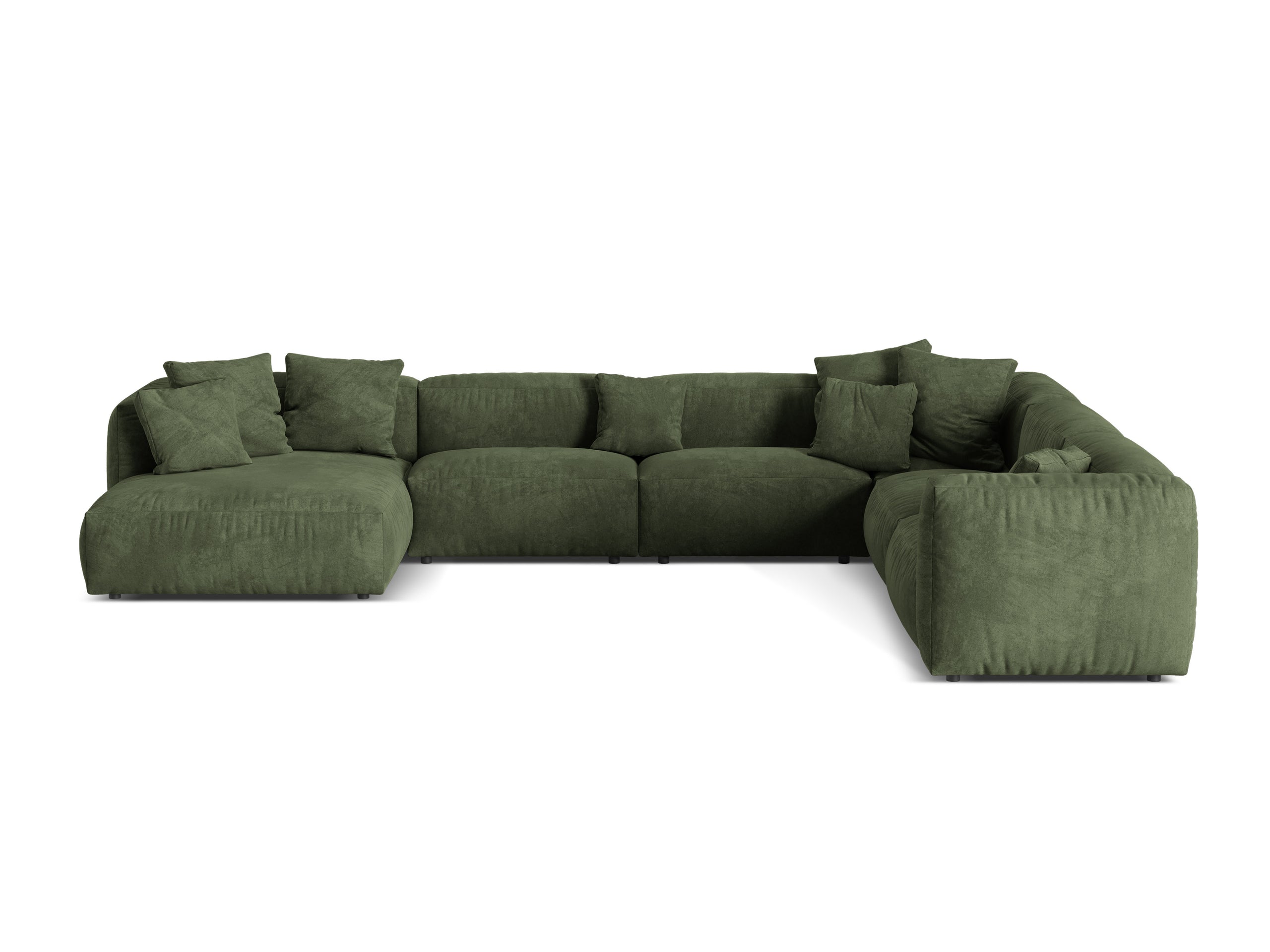 Micadoni Martina rohová sedačka - Zamat Vogue (Vog11) - Zelená - Nohy: Čierny plast - Pravé prevedenie - Variant 76 cm