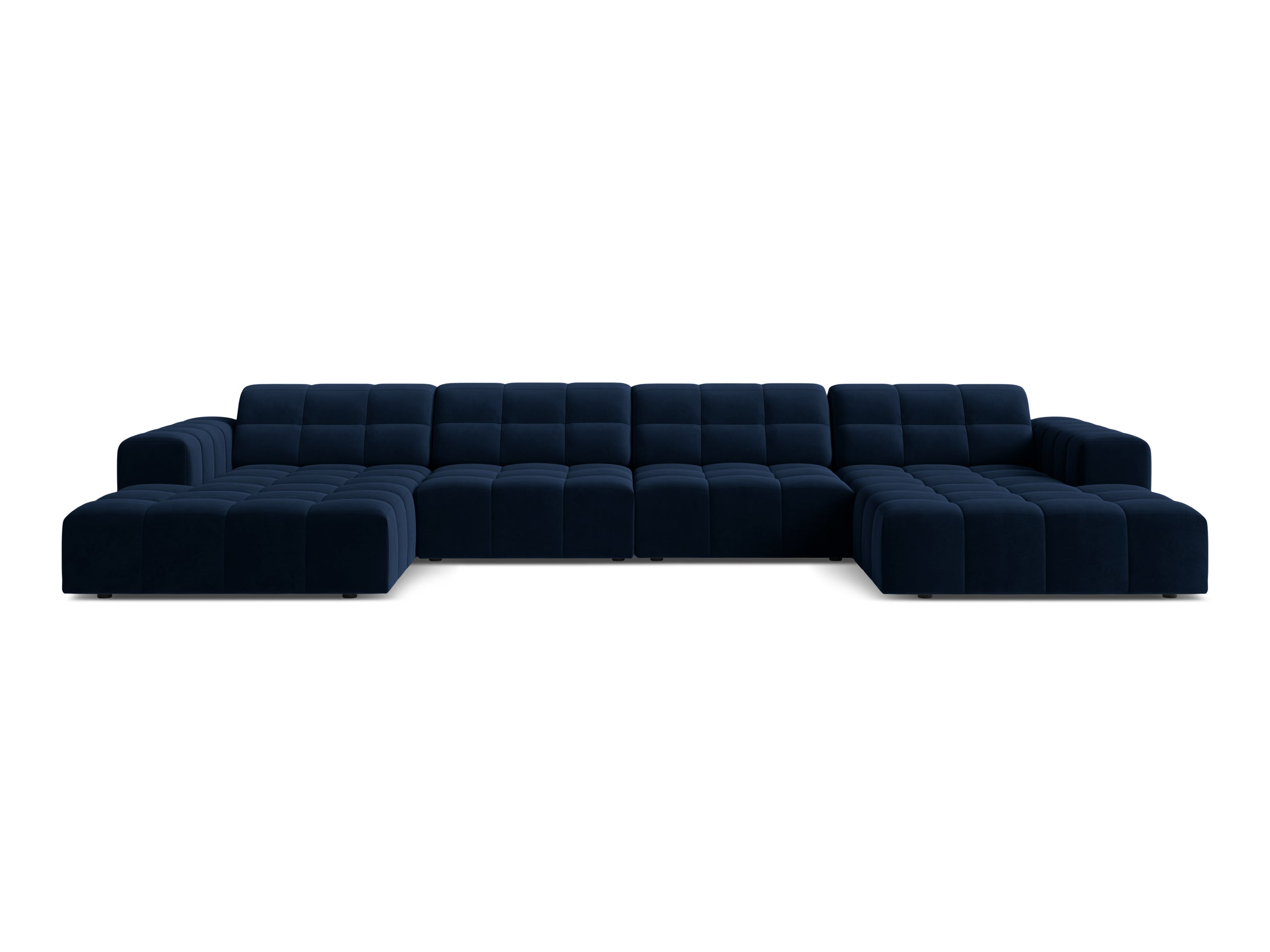 Micadoni Jennifer panoramatická sedačka 375 × 167 cm - Zamat Bluvel (Blu86) - Kráľovská modrá