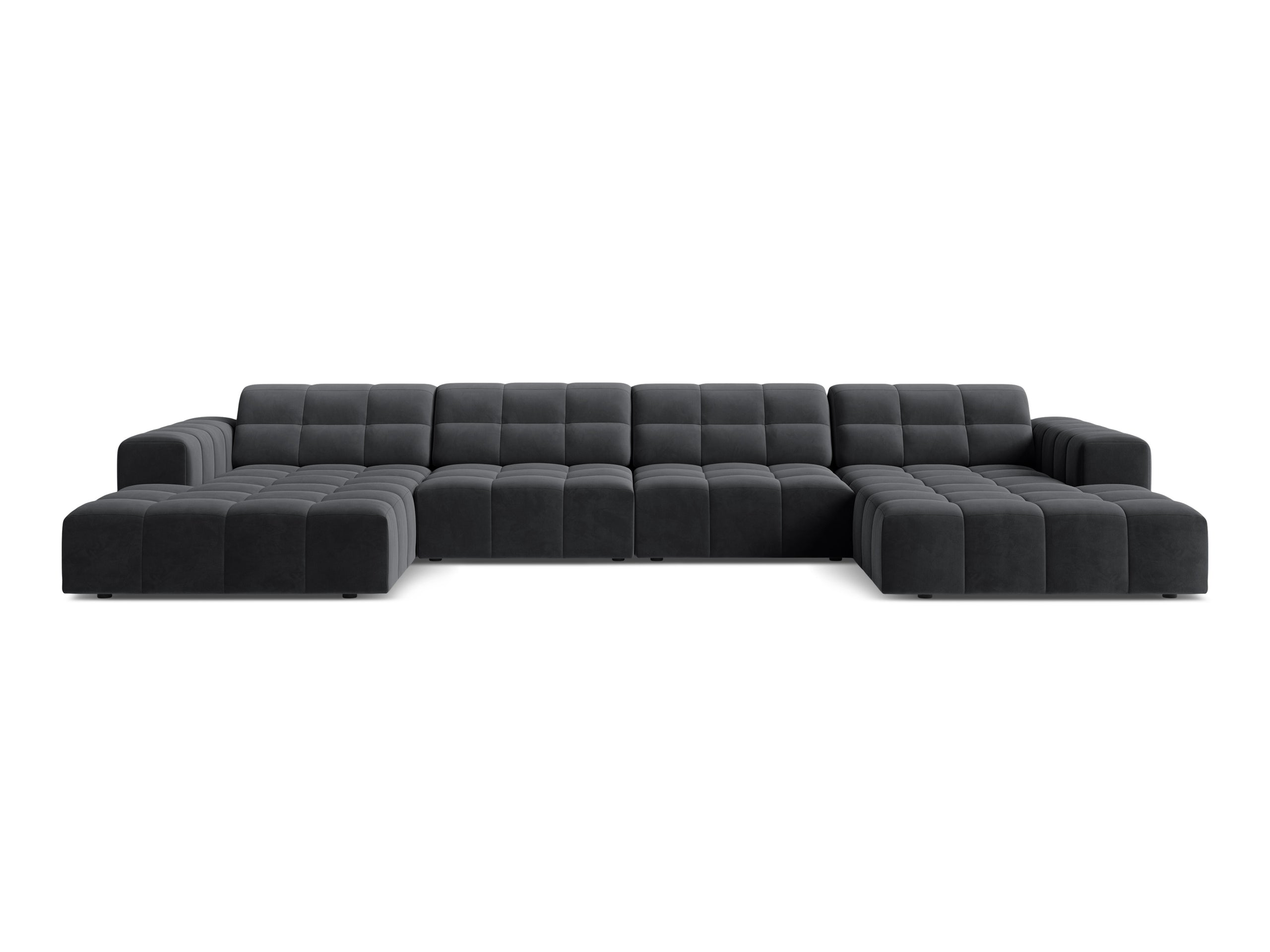 Micadoni Jennifer panoramatická sedačka 375 × 167 cm - Zamat Bluvel (Blu14) - Sivá