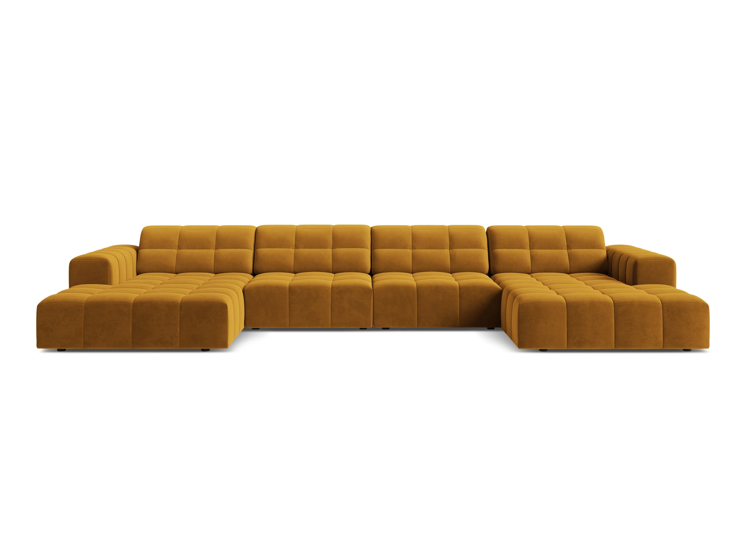 Micadoni Jennifer panoramatická sedačka 375 × 167 cm - Zamat Bluvel (Blu68) - Žltá