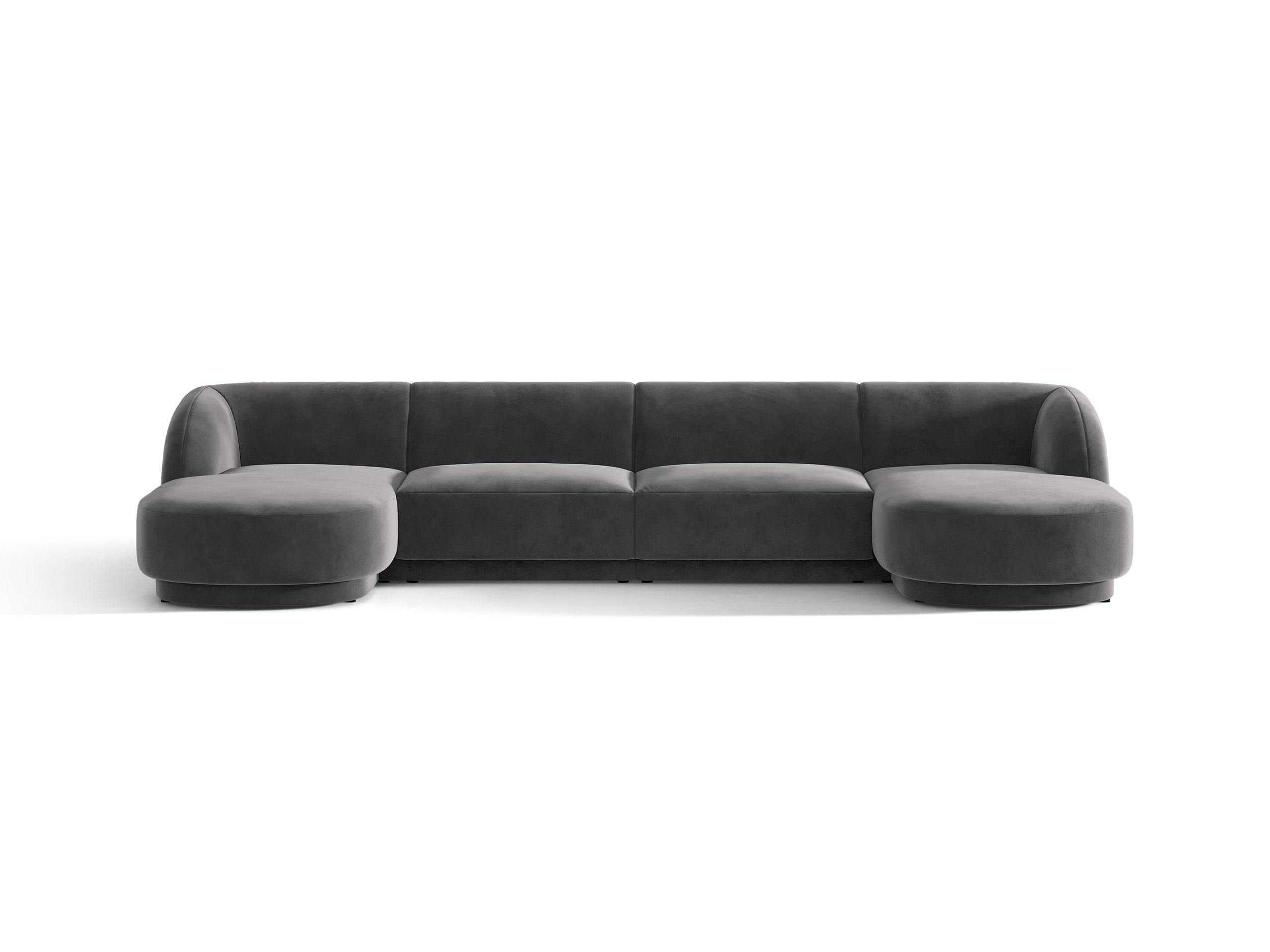 Micadoni Miley panoramatická sedačka 330 × 156 cm - Zamat Bluvel (Blu14) - Sivá