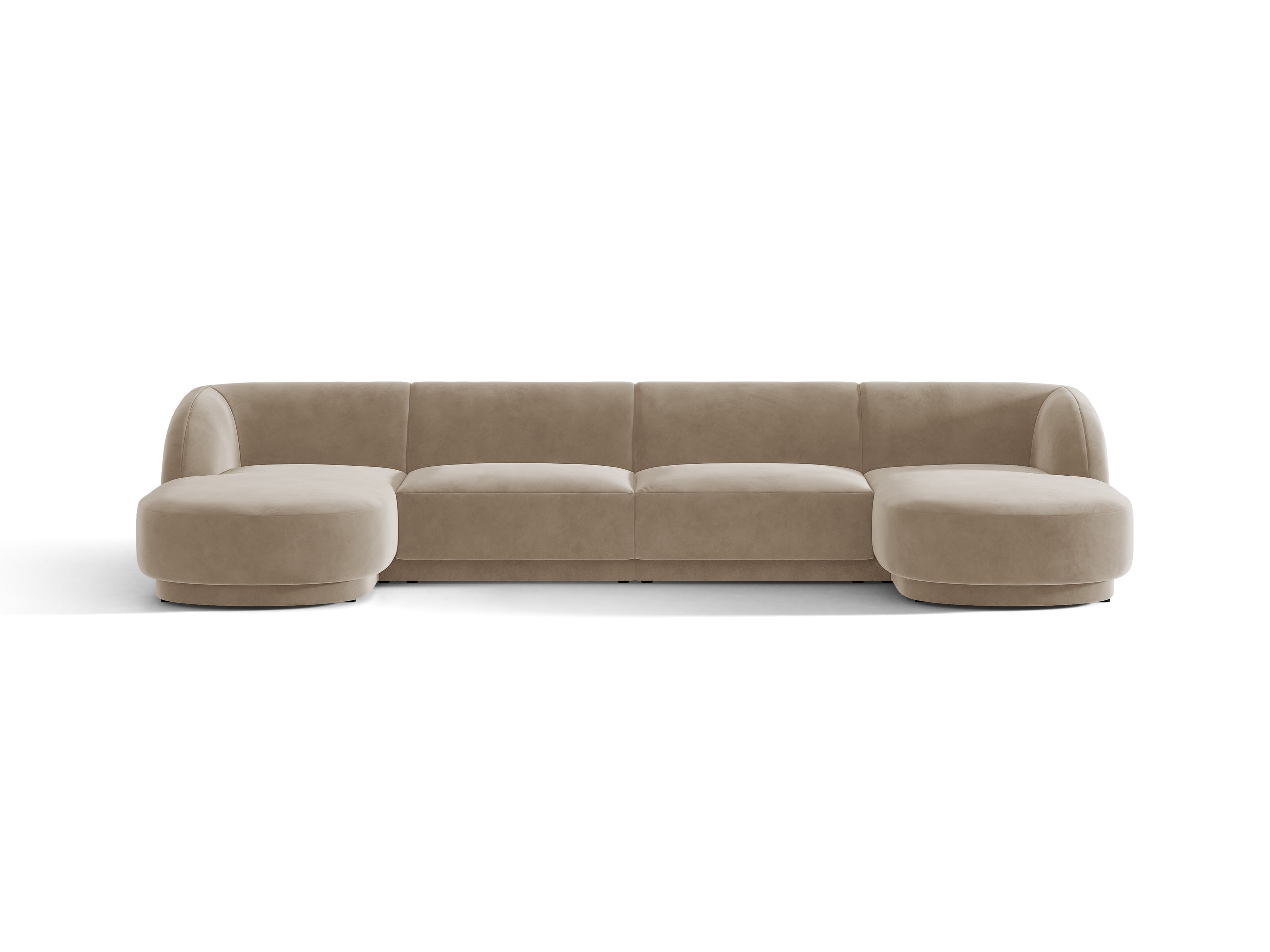 Micadoni Miley panoramatická sedačka 330 × 156 cm - Zamat Bluvel (Blu40) - Kapučínová