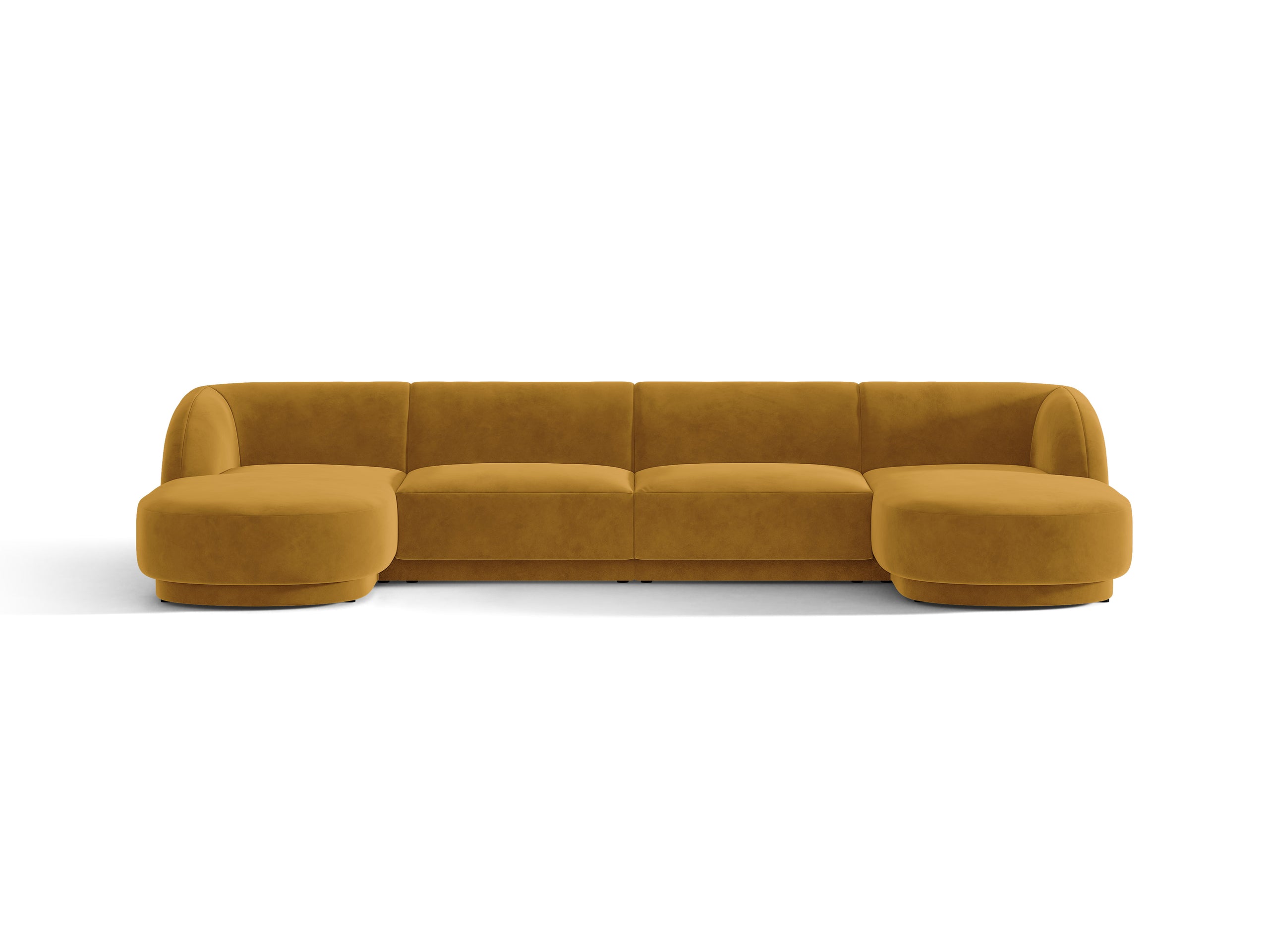 Micadoni Miley panoramatická sedačka 330 × 156 cm - Zamat Bluvel (Blu68) - Žltá