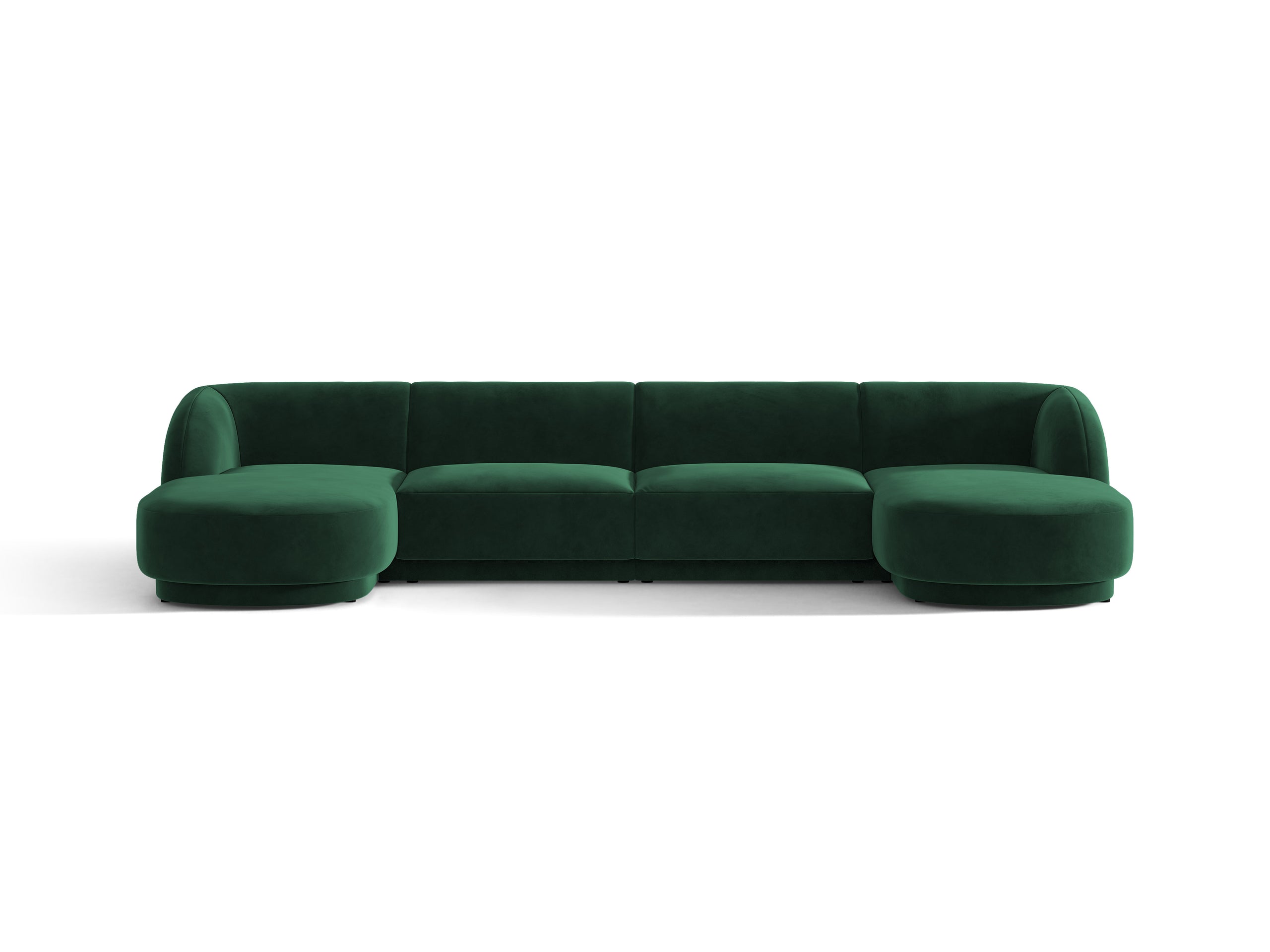 Micadoni Miley panoramatická sedačka 330 × 156 cm - Zamat Bluvel (Blu78) - Fľaškovozelená