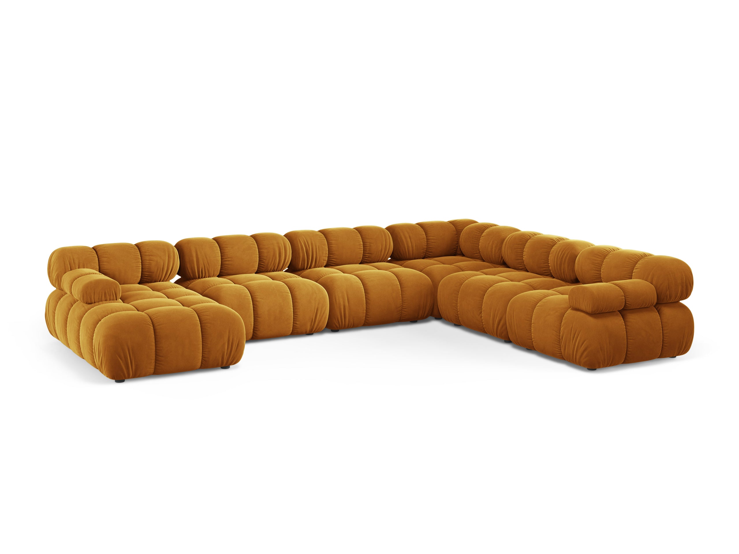 Micadoni Bellis panoramatická sedačka 376 × 282 cm - Zamat Venus (Ven2917) - Žltá - Pravé prevedenie