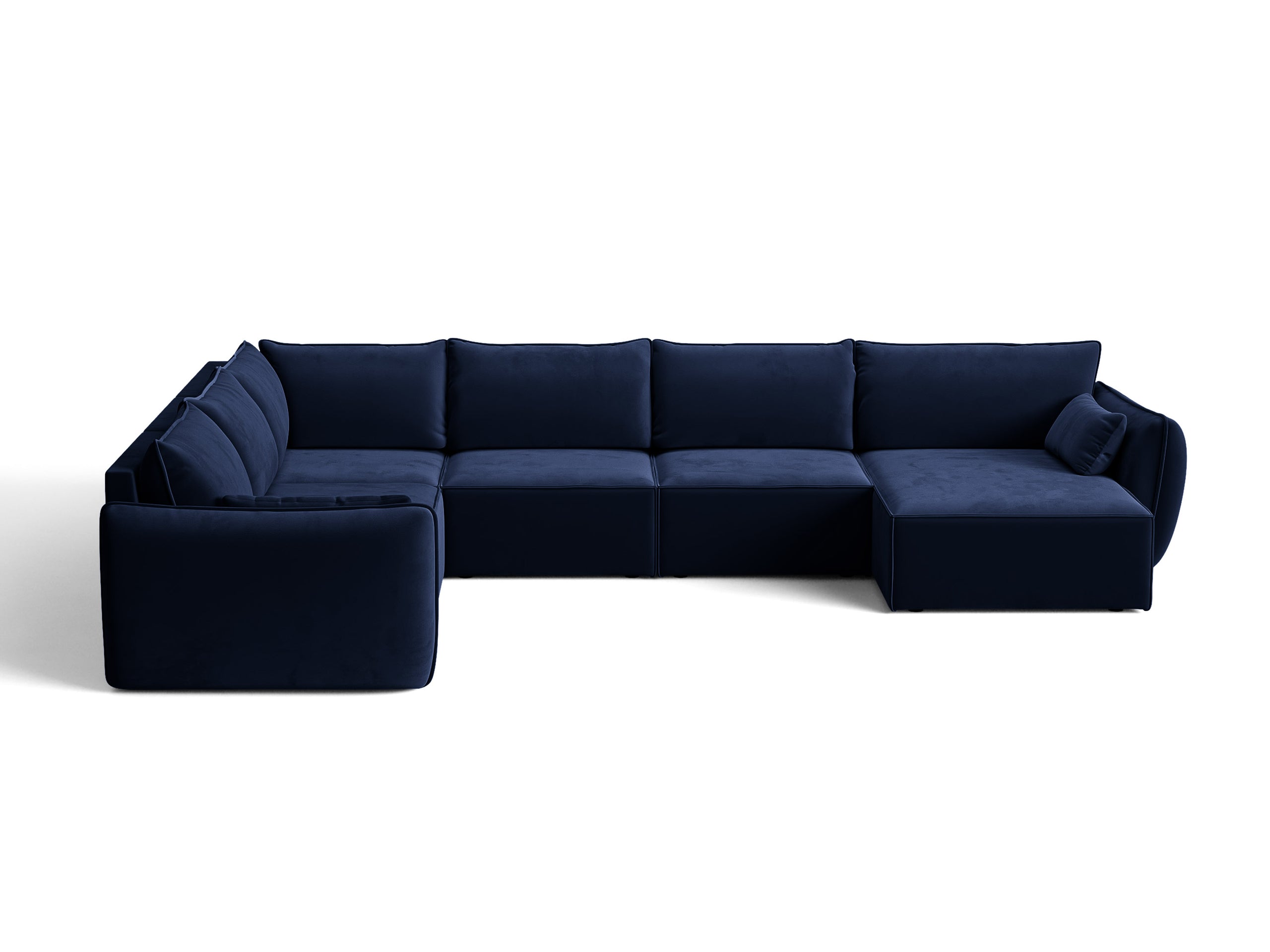 Micadoni Kaelle rohová sedačka 384 × 284 cm - Zamat Bluvel (Blu86) - Kráľovská modrá - Ľavé prevedenie
