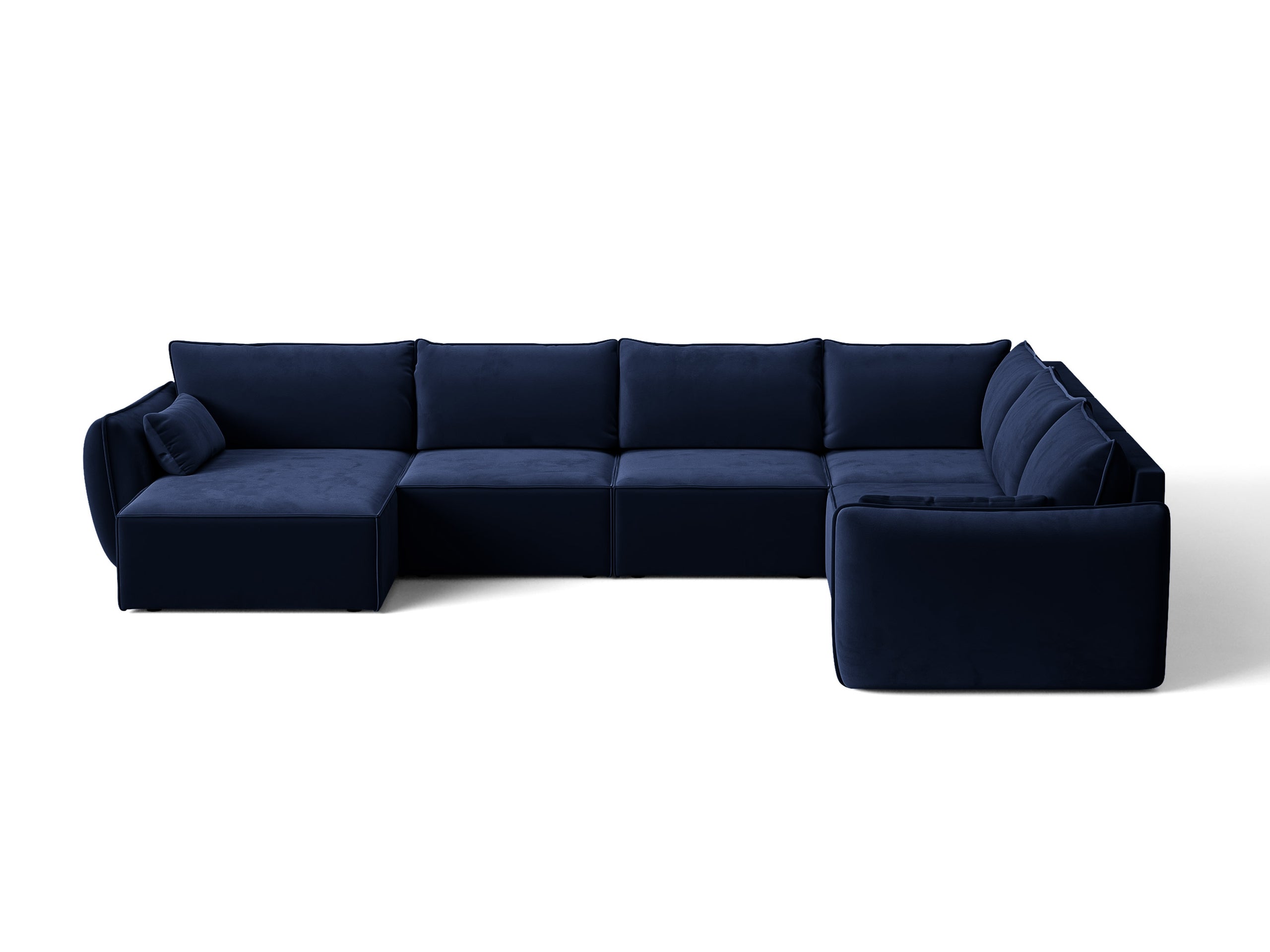 Micadoni Kaelle rohová sedačka 384 × 284 cm - Zamat Bluvel (Blu86) - Kráľovská modrá - Pravé prevedenie