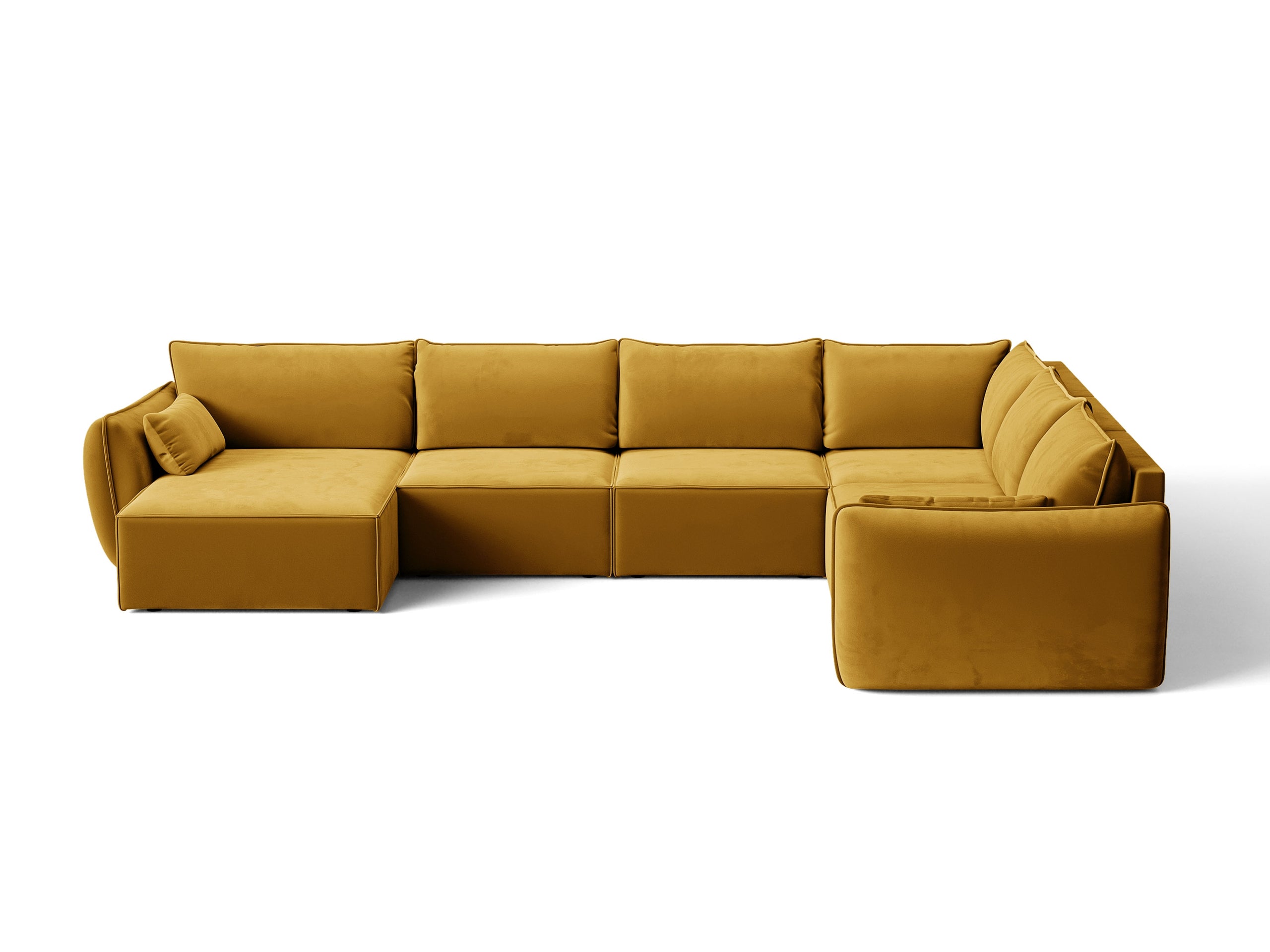 Micadoni Kaelle rohová sedačka 384 × 284 cm - Zamat Bluvel (Blu68) - Žltá - Pravé prevedenie