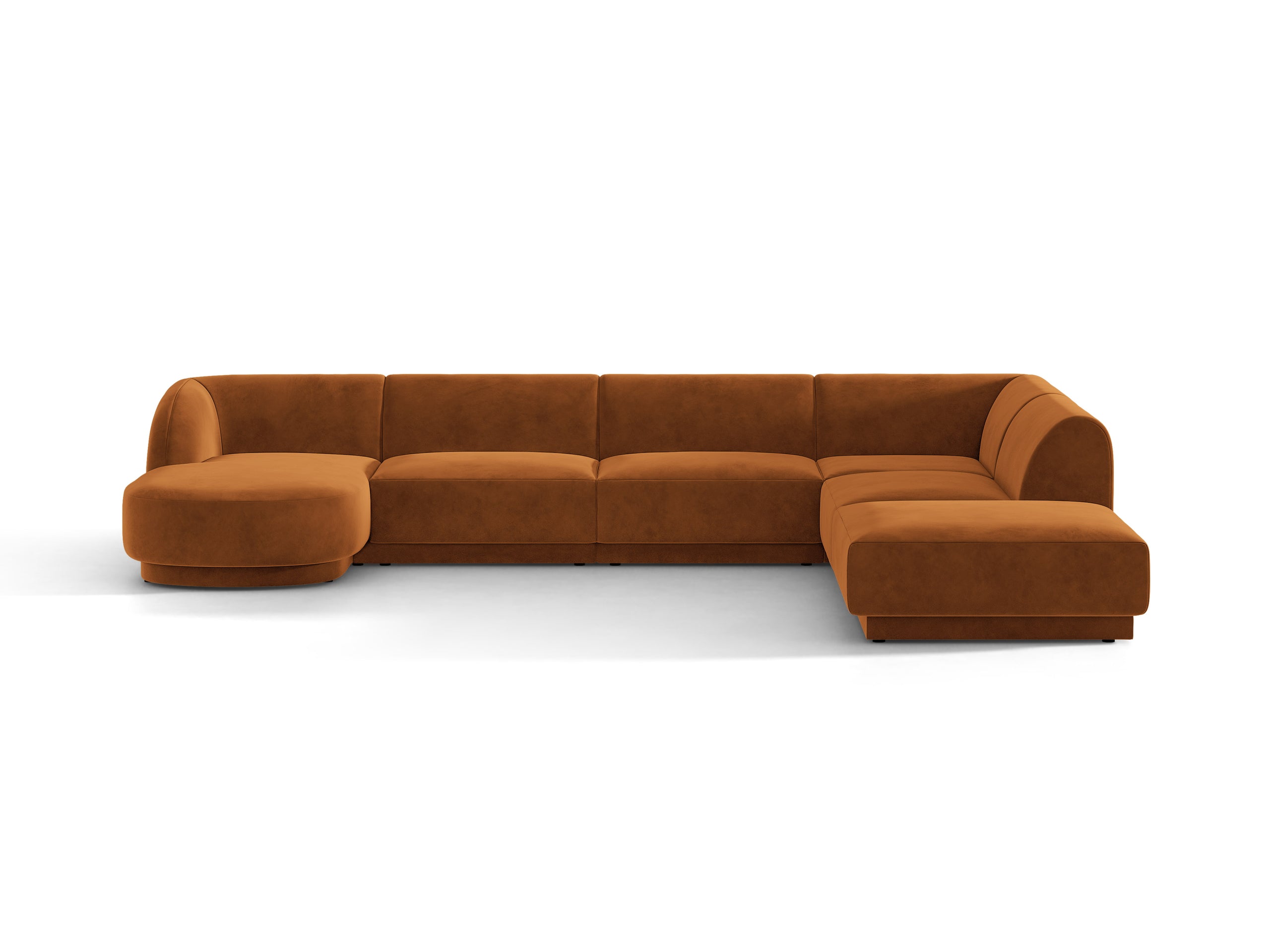 Micadoni Miley panoramatická sedačka 330 × 255 cm - Zamat Bluvel (Blu4215) - Terakotová - Pravé prevedenie