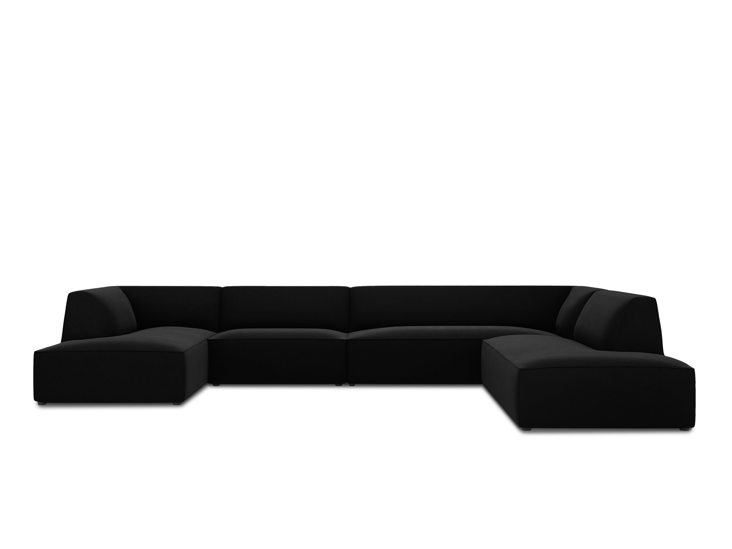 Micadoni Ruby panoramatická sedačka 366 × 273 cm - Zamat Salvador (Sal19) - Čierna - Pravé prevedenie