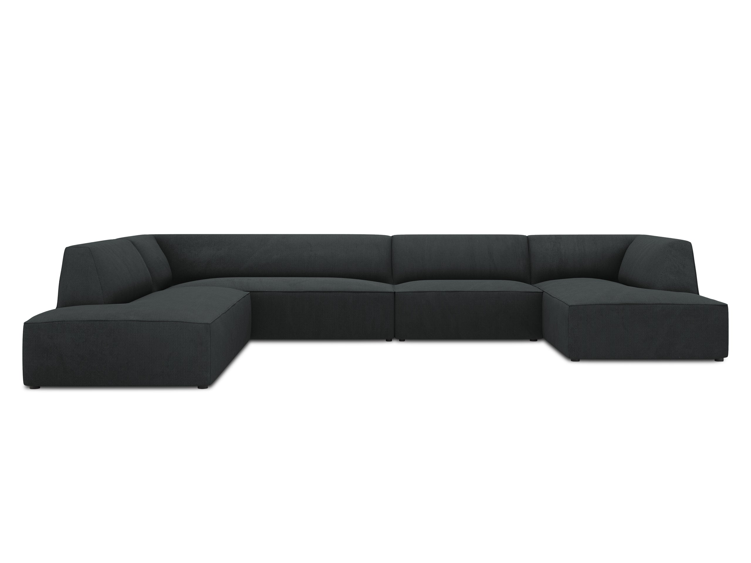 Micadoni Ruby panoramatická sedačka 366 × 273 cm - Menčester Scala (Scabla) - Čierna - Ľavé prevedenie