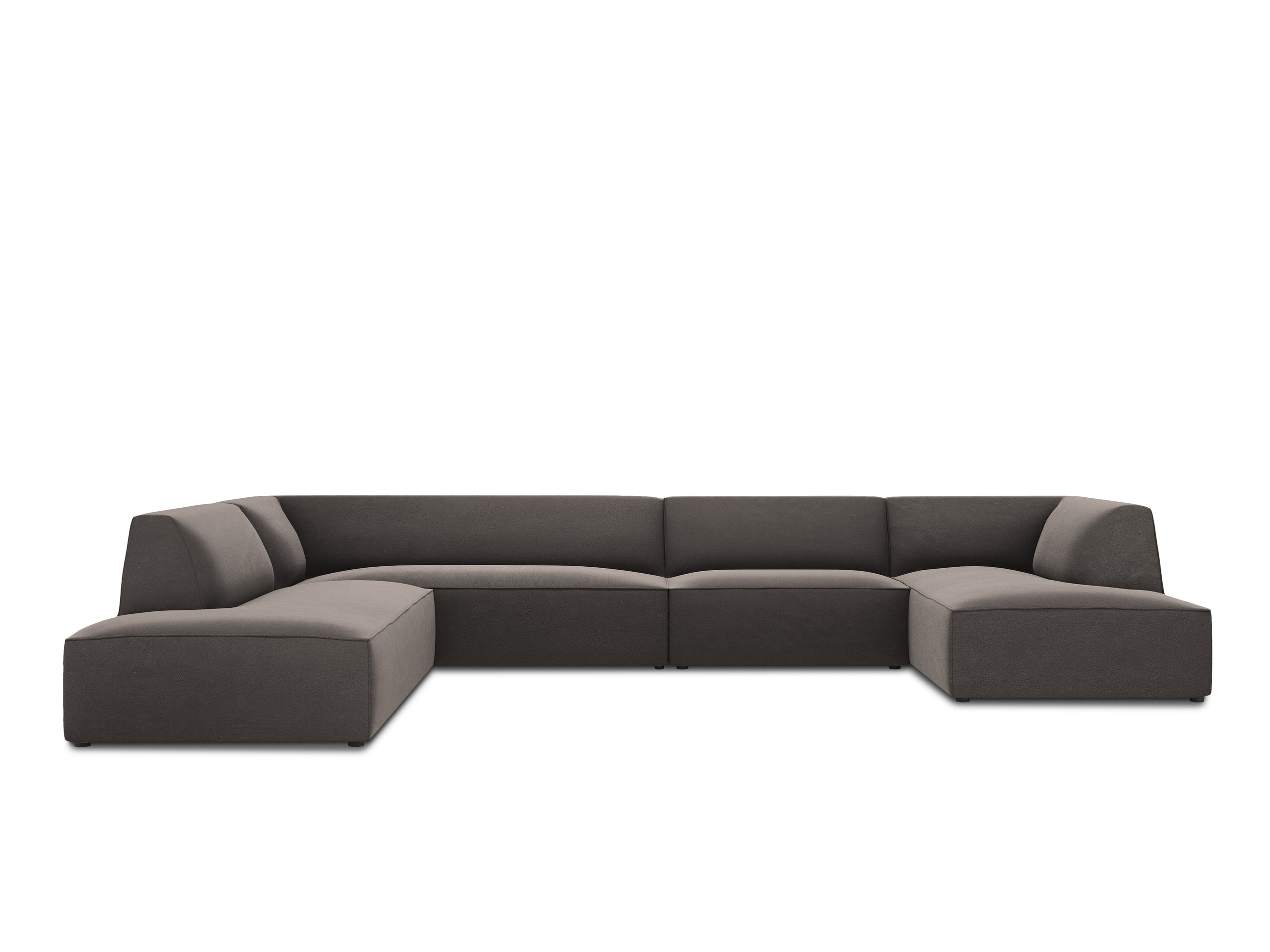 Micadoni Ruby panoramatická sedačka 366 × 273 cm - Zamat Salvador (Sal18) - Tmavosivá - Ľavé prevedenie