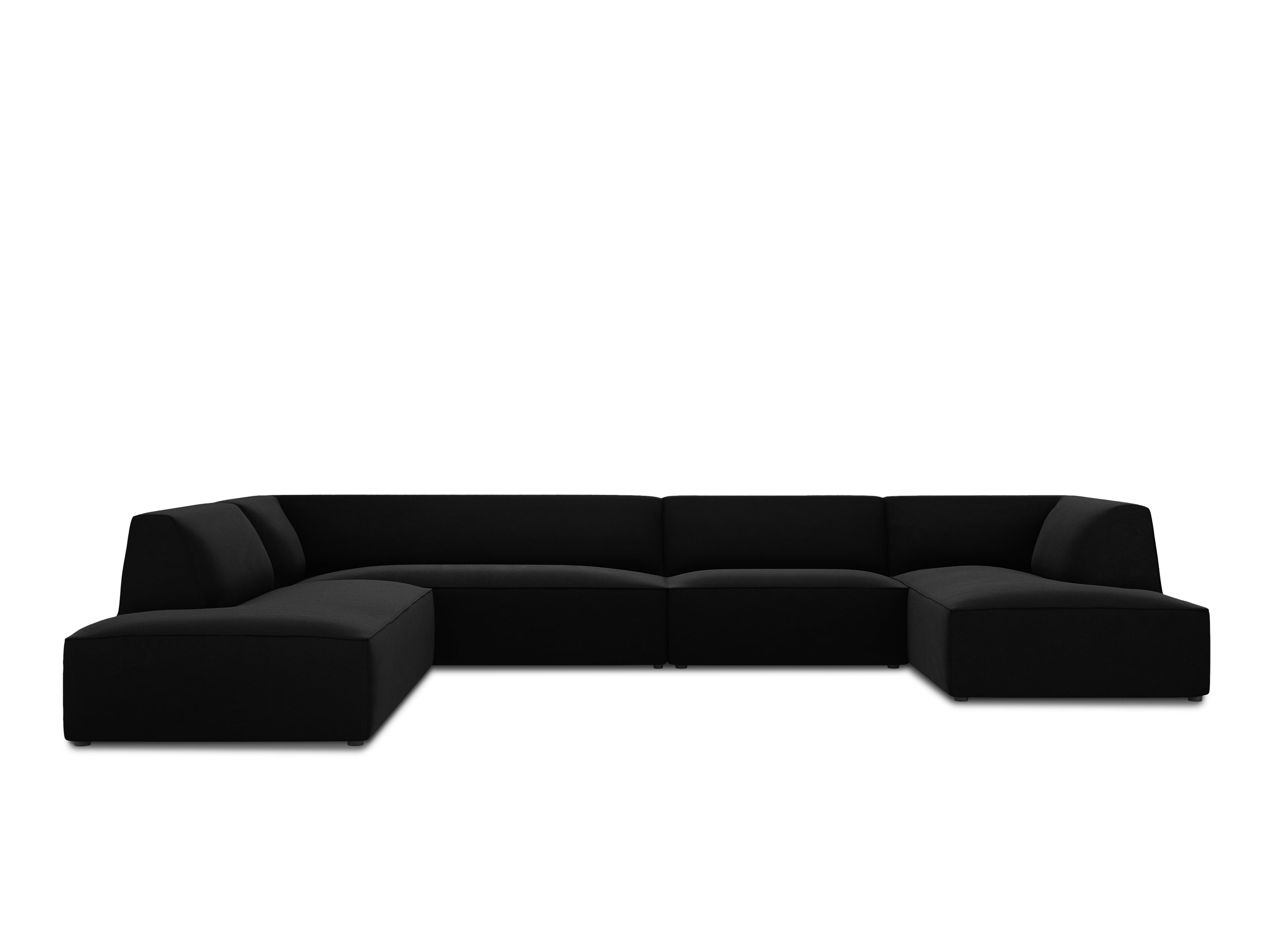 Micadoni Ruby panoramatická sedačka 366 × 273 cm - Zamat Salvador (Sal19) - Čierna - Ľavé prevedenie