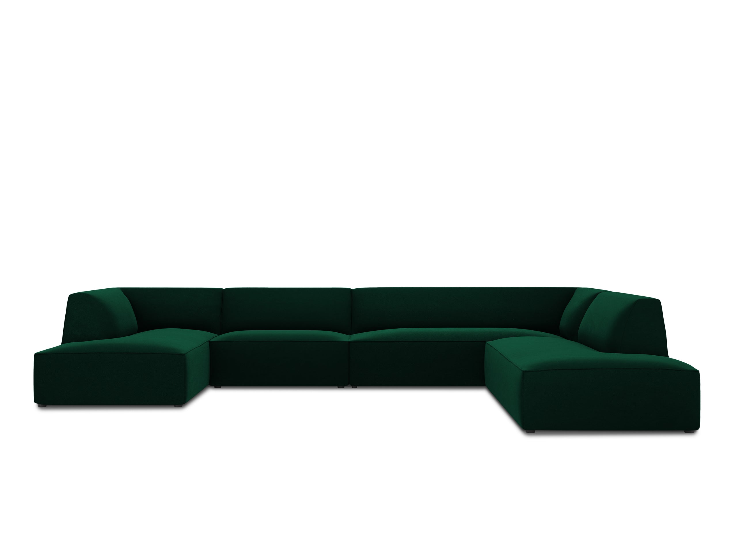 Micadoni Ruby panoramatická sedačka 366 × 273 cm - Zamat Salvador (Sal07) - Fľaškovozelená - Pravé prevedenie