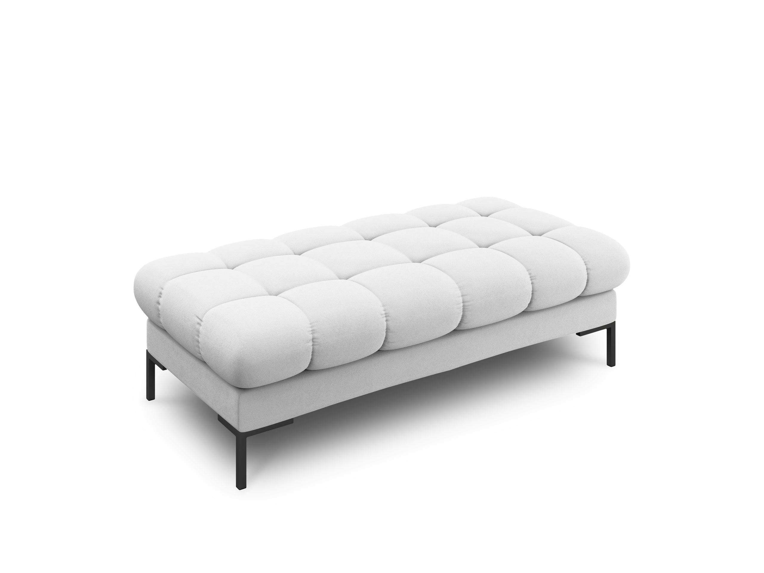 Micadoni Mamaia čalúnená lavica 133 × 62 cm - Štrukturovaná látka Neve (Nev80) - Svetlosivá