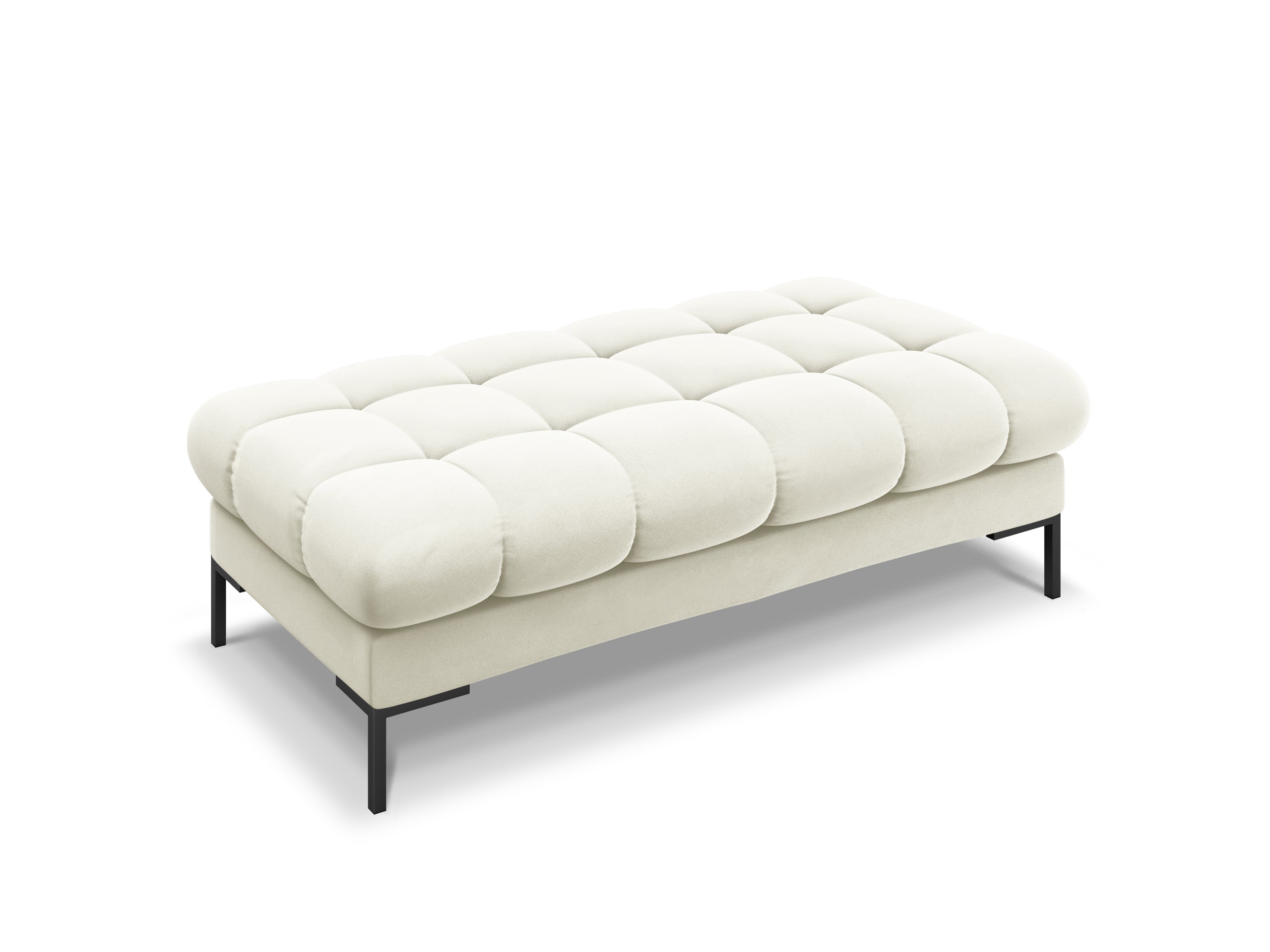Micadoni Mamaia čalúnená lavica 133 × 62 cm - Zamat Bluvel (Blu22) - Svetlobéžová