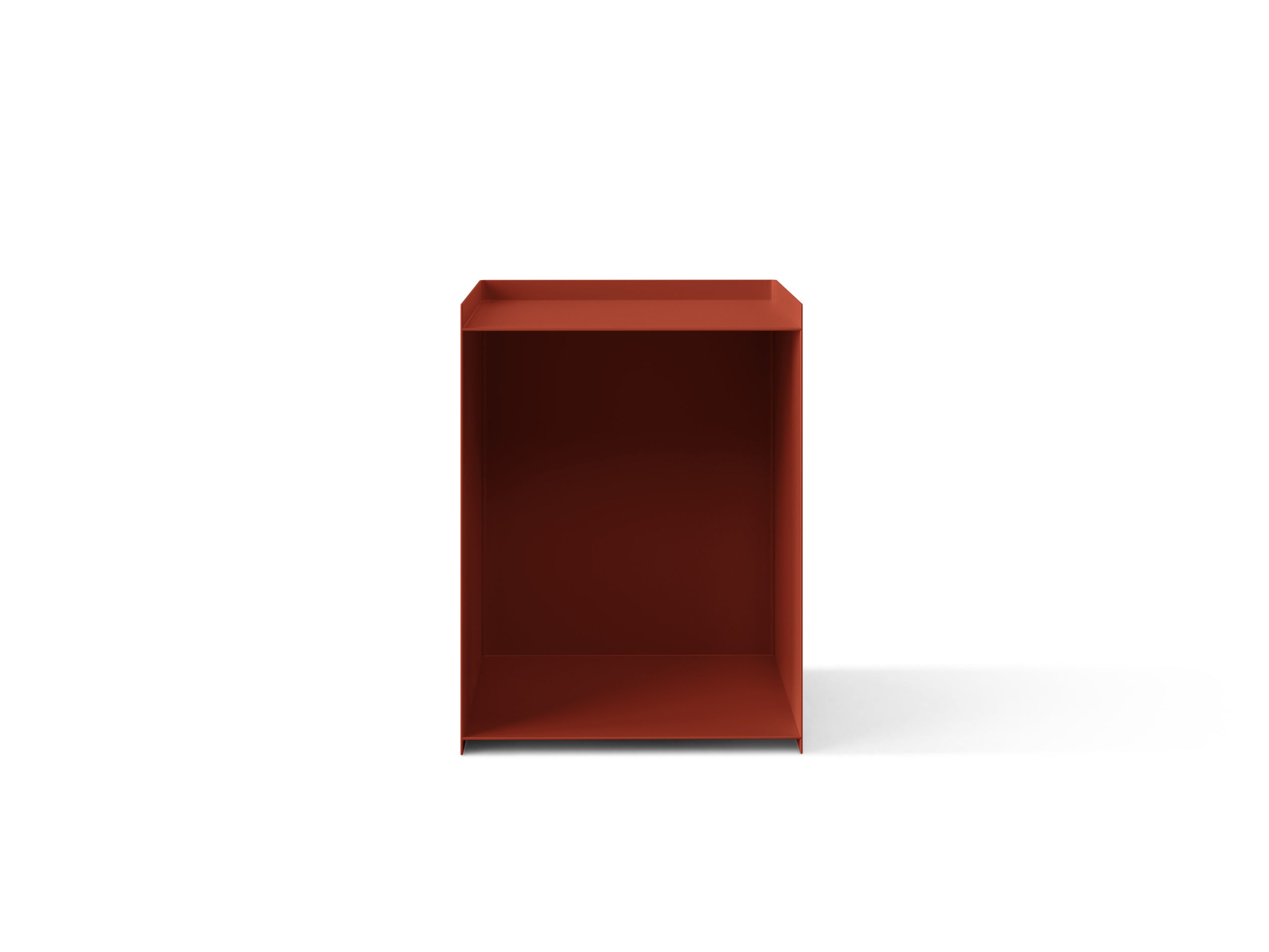 Micadoni Luca nočný stolík 39.5 × 39.5 × 51.5 cm - Kov (RAL 3016) - TEHLOVÁ - 39.5 × 39.5 × 51.5 cm