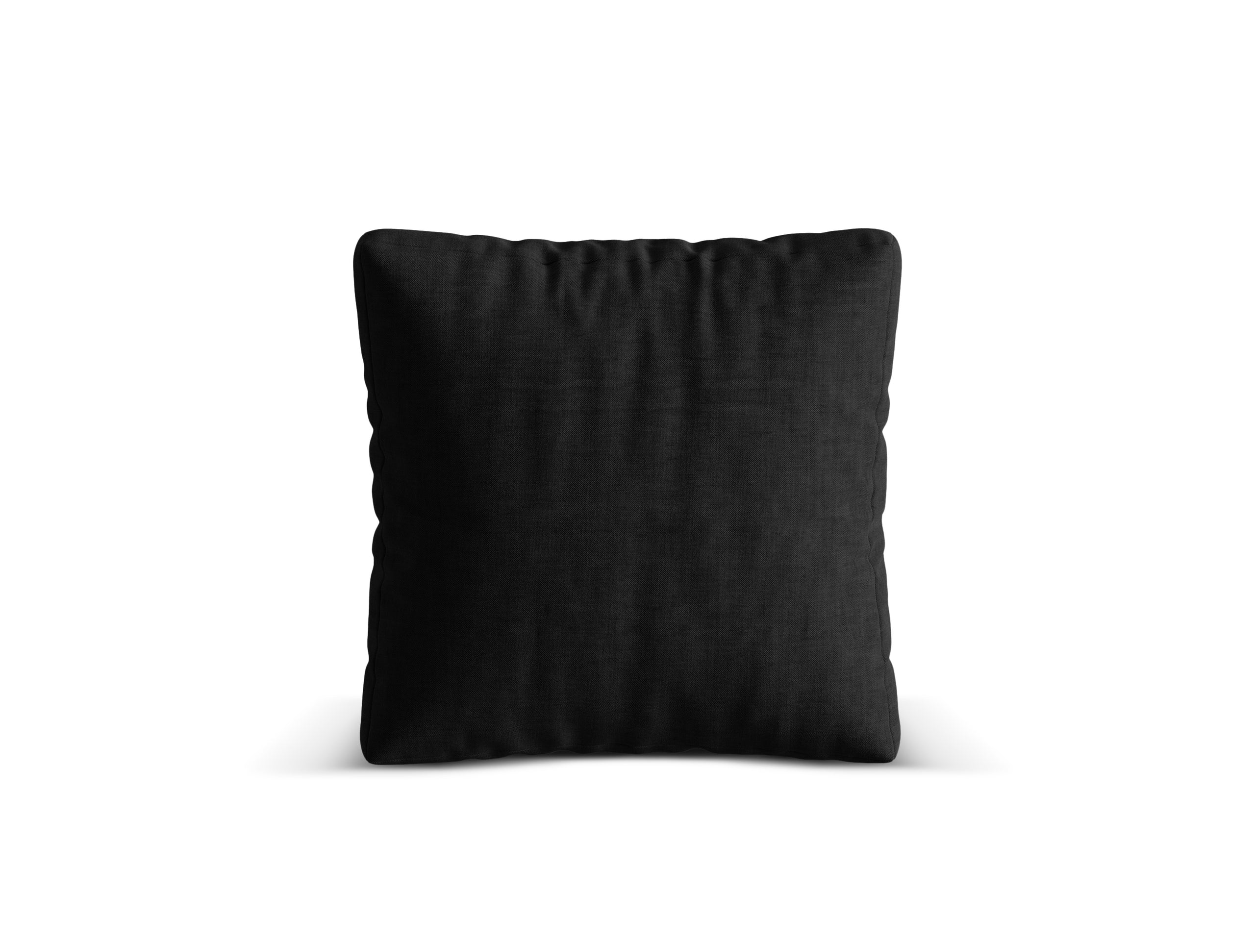 Micadoni Martina dekoratívny vankúš 65 × 65 × 4 cm - Štrukturovaná látka Boston Black (Boblack) - ČIERNA - 65 × 65 × 4 cm