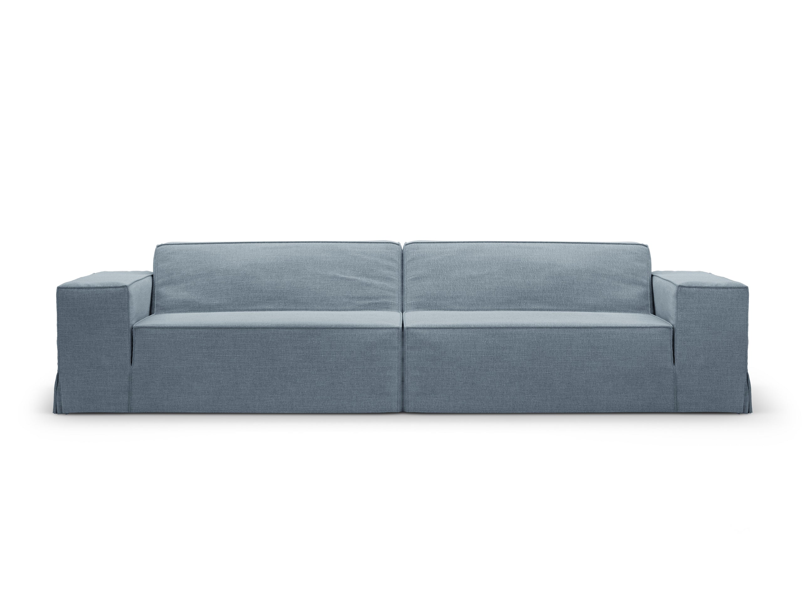 Micadoni Jodie poťah 244 × 99 cm - Štrukturovaná látka LINS 81 (Lin81) - TLMENÁ MODRÁ - 244 × 99 cm