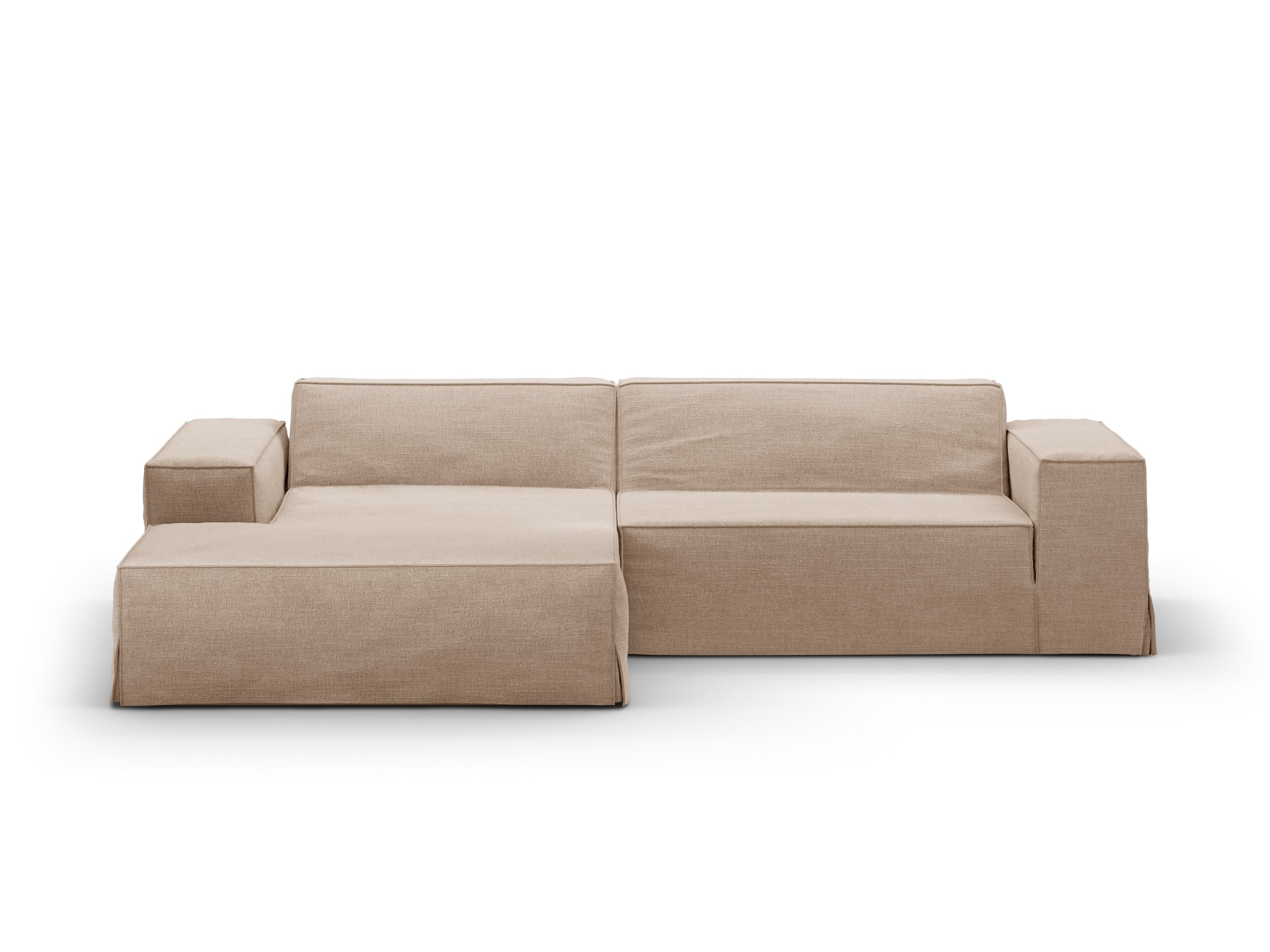 Micadoni Jodie poťah 224 × 162 cm - Štrukturovaná látka LINS 32 (Lin32) - PIESKOVÁ - 224 × 162 cm - Ľavé prevedenie