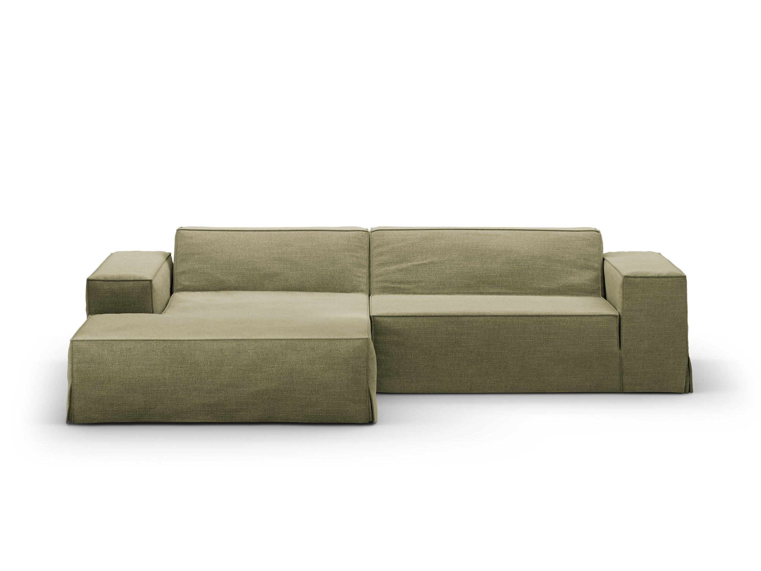 Micadoni Jodie poťah 224 × 162 cm - Štrukturovaná látka LINS 74 (Lin74) - SVETLOZELENÁ - 224 × 162 cm - Ľavé prevedenie