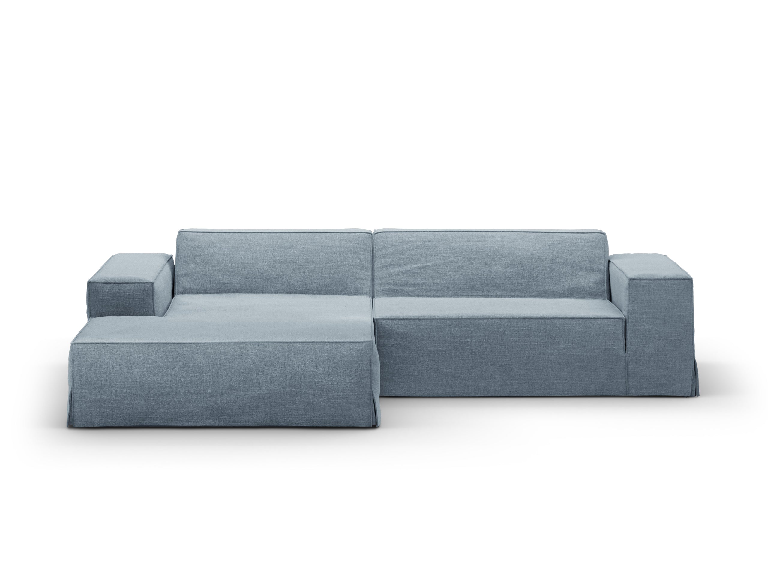 Micadoni Jodie poťah 224 × 162 cm - Štrukturovaná látka LINS 81 (Lin81) - TLMENÁ MODRÁ - 224 × 162 cm - Ľavé prevedenie