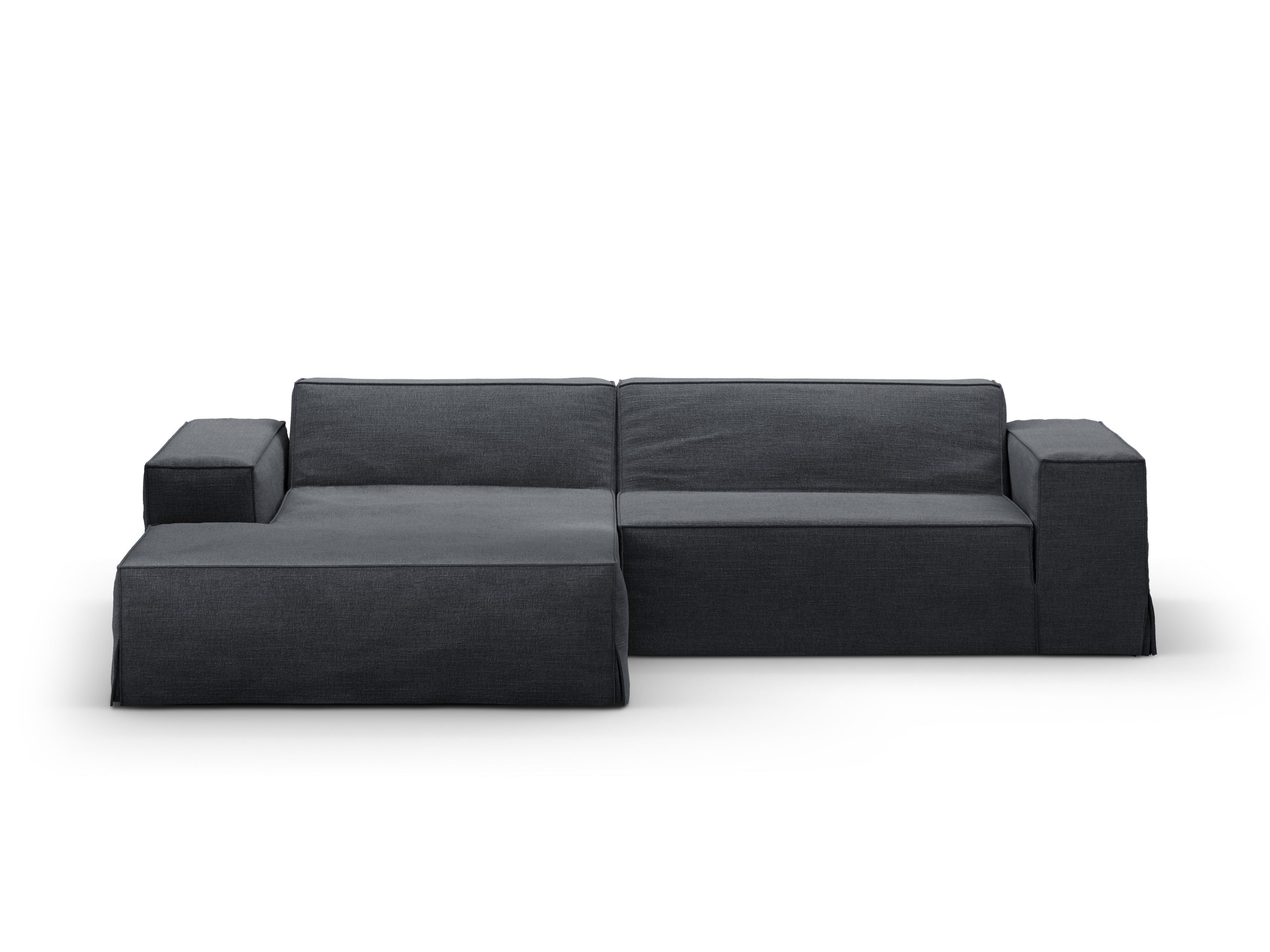 Micadoni Jodie poťah 224 × 162 cm - Štrukturovaná látka LINS 89 (Lin89) - SIVOMODRÁ - 224 × 162 cm - Ľavé prevedenie