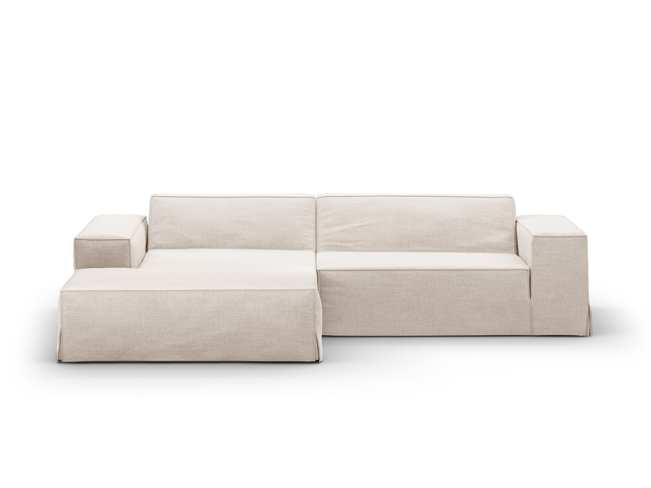 Micadoni Jodie poťah 224 × 162 cm - Štrukturovaná látka LINS 22 (Lin22) - BÉŽOVÁ - 224 × 162 cm - Ľavé prevedenie