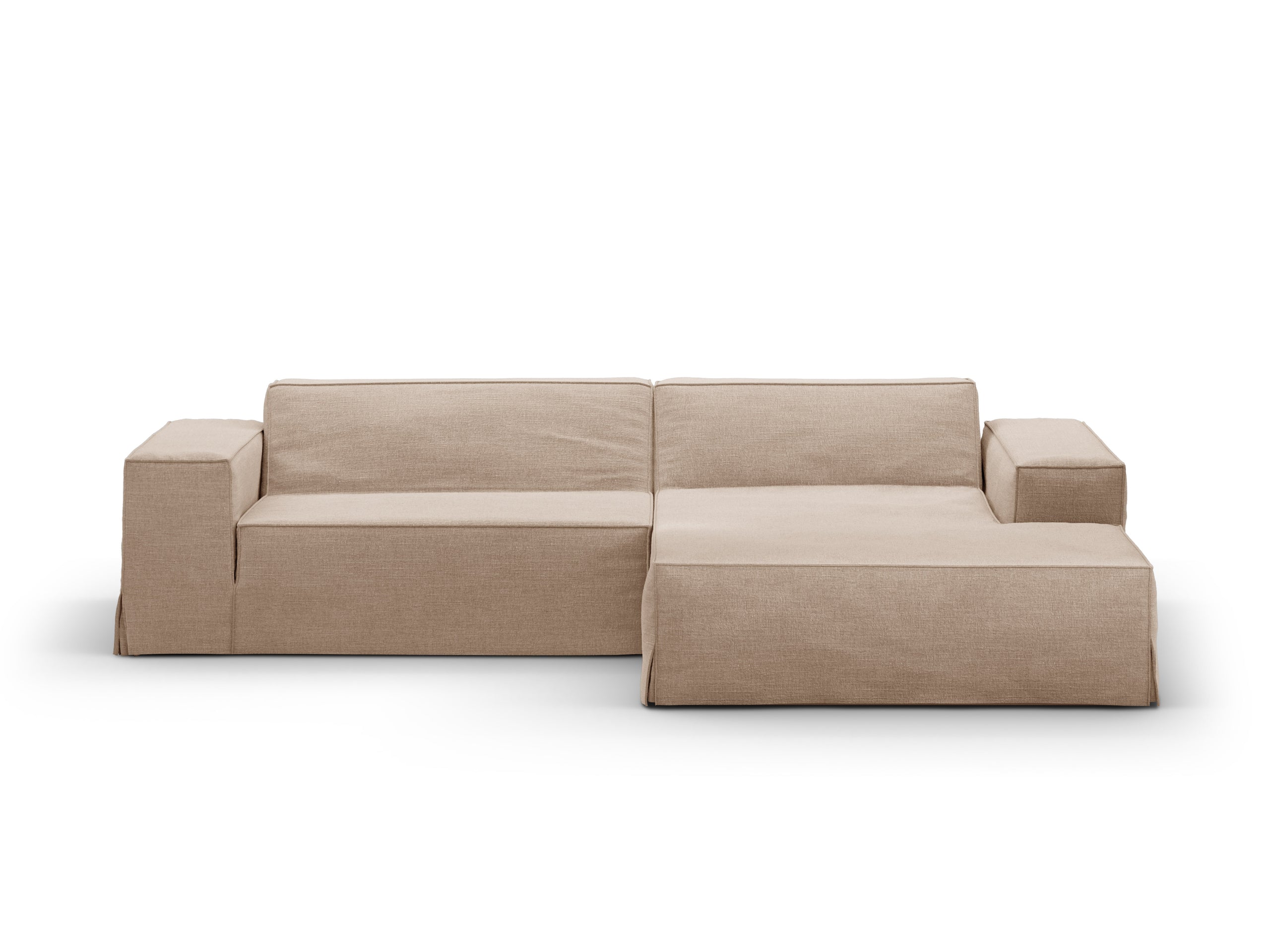 Micadoni Jodie poťah 224 × 162 cm - Štrukturovaná látka LINS 32 (Lin32) - PIESKOVÁ - 224 × 162 cm - Pravé prevedenie