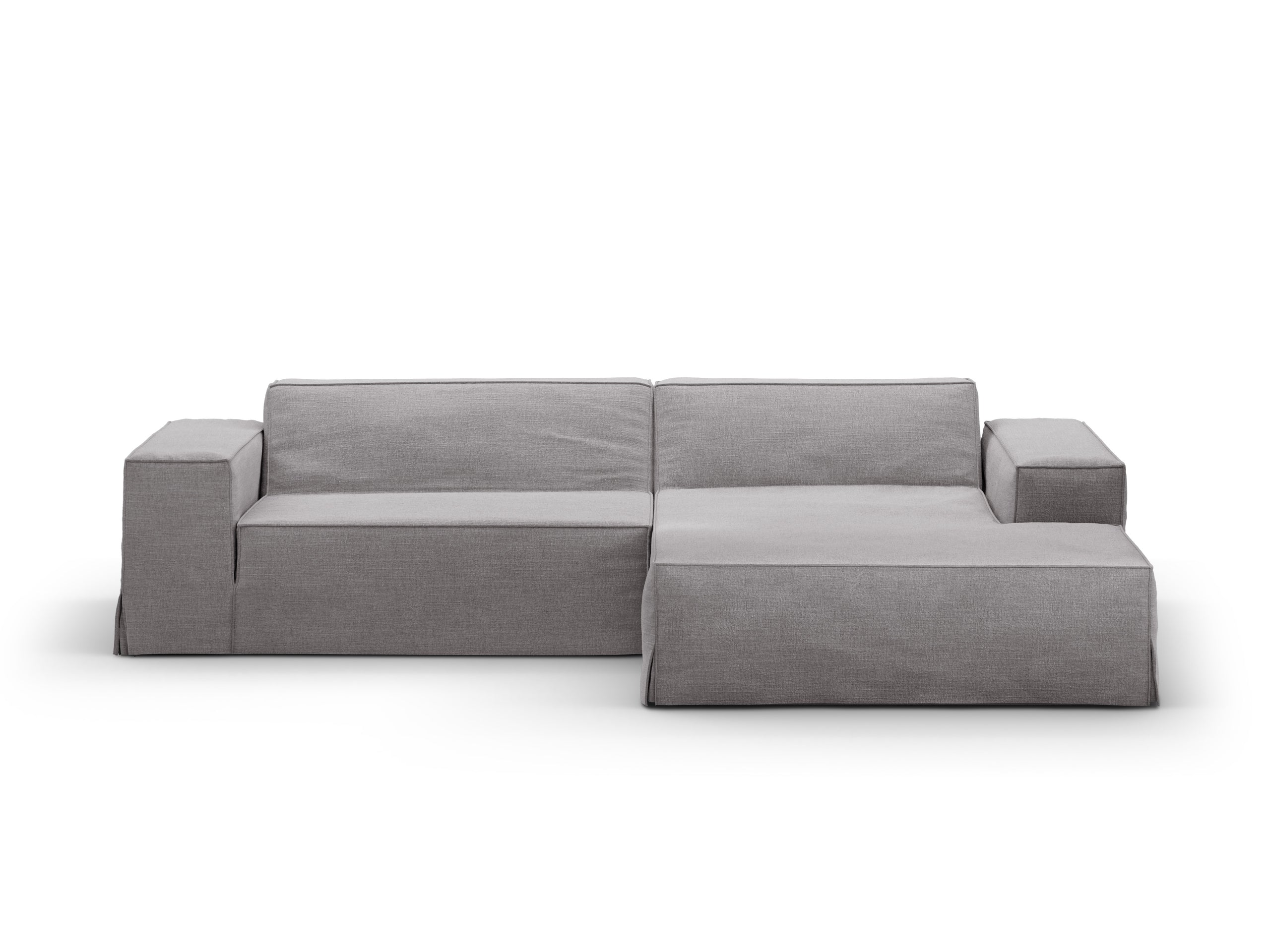 Micadoni Jodie poťah 224 × 162 cm - Štrukturovaná látka LINS 07 (Lins07) - TEPLÁ SIVÁ - 224 × 162 cm - Pravé prevedenie