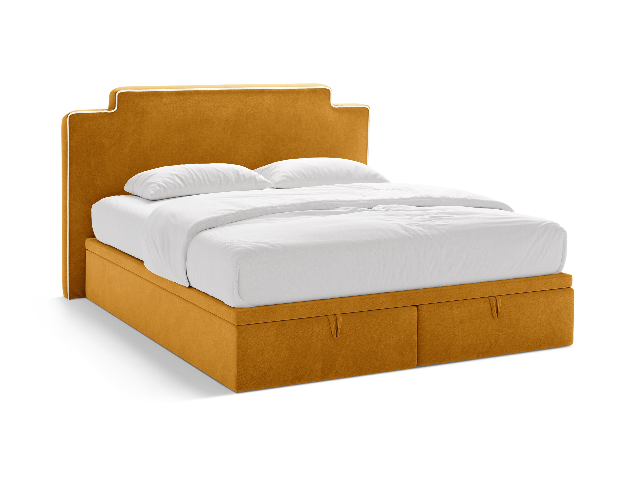 Micadoni Princess kontinentálna posteľ - Zamat Magic Velvet 2256 (Ma2256) / Zamat Magic Velvet 2288 (Ma2288) - SLONOVINOVÁ / HORČICOVÁ - Plocha na spanie 140 × 200 cm - Čierny plast