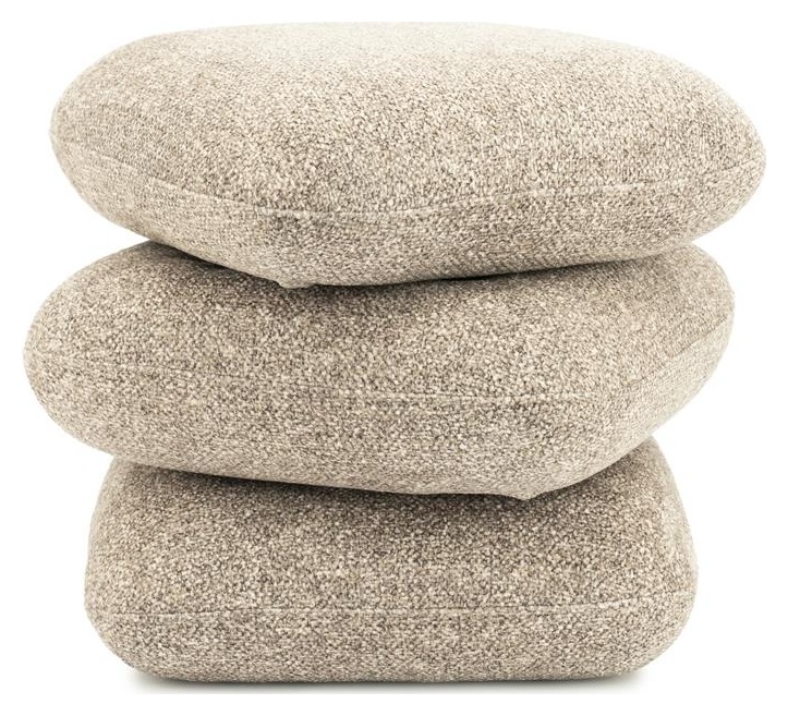 Sivohnedá čalúnená taburetka By-Boo Pillowscape – trojštvrťový pohľad
