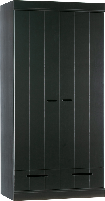 Woood Connect drawer drevená skriňa - Čierna, 94 cm