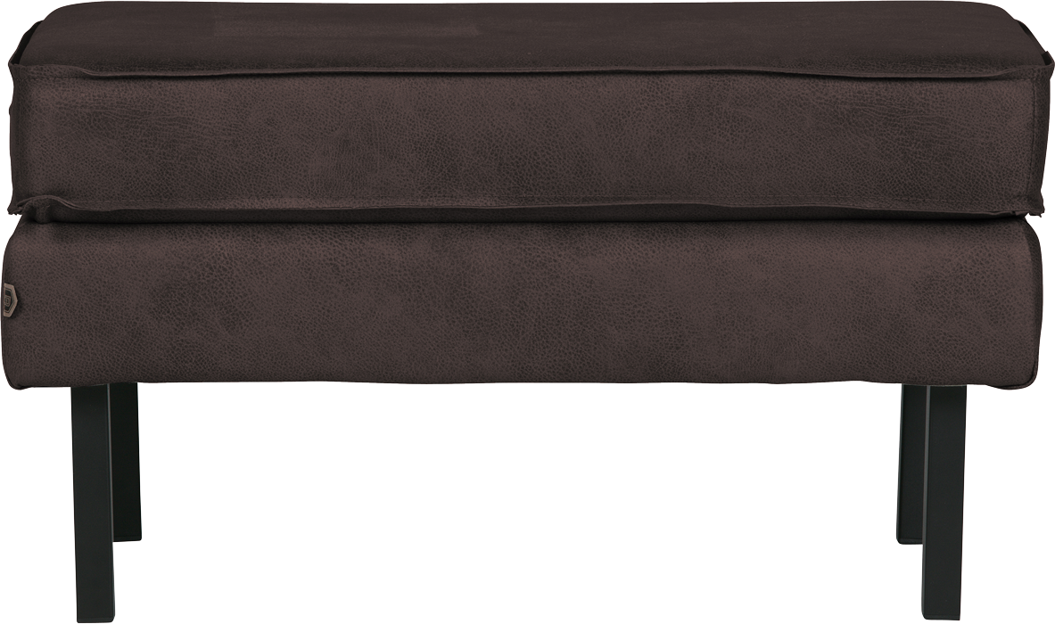 BePureHome Rodeo kožený ottoman - Čierna